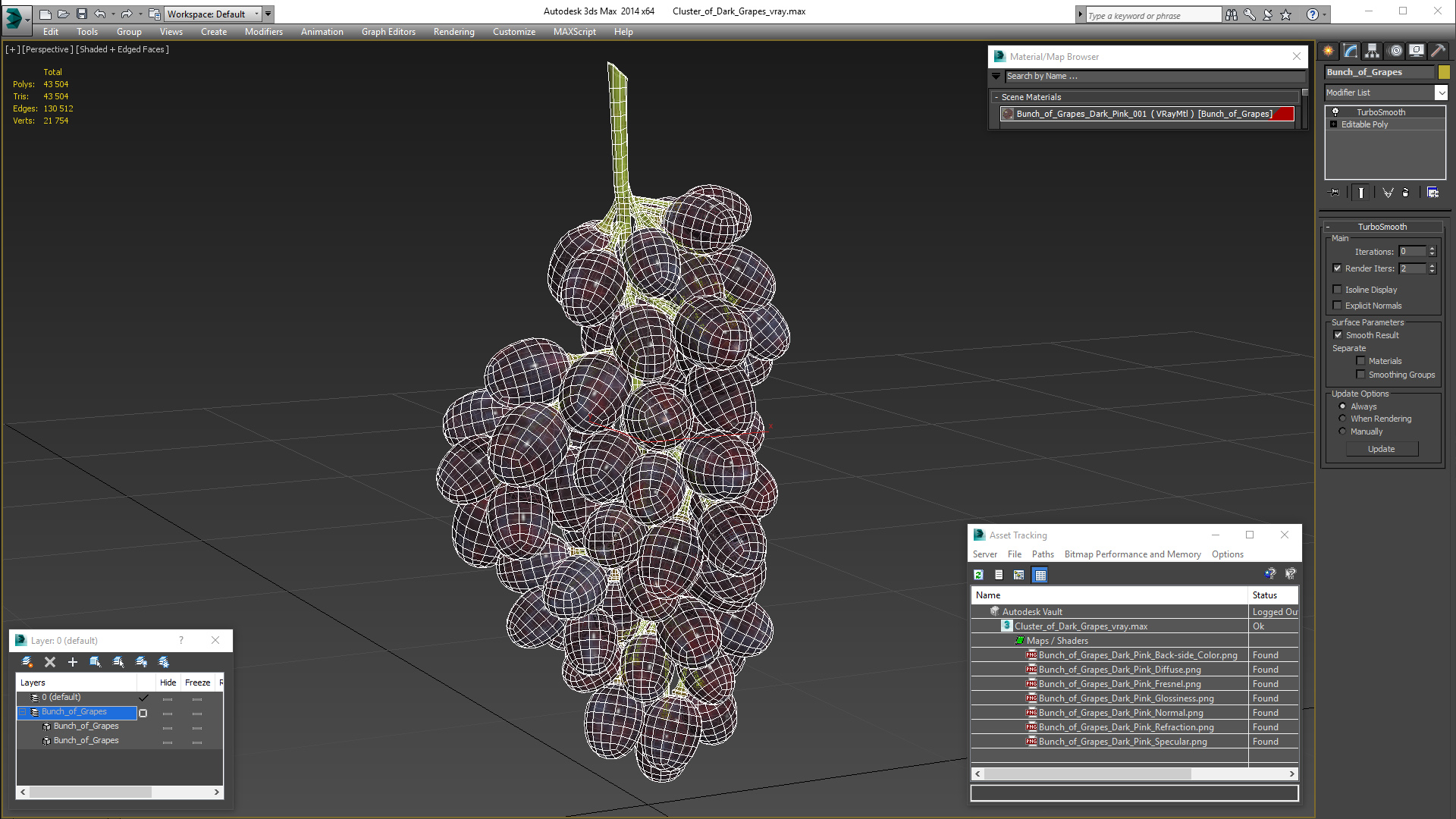 Cluster of Dark Grapes 3D