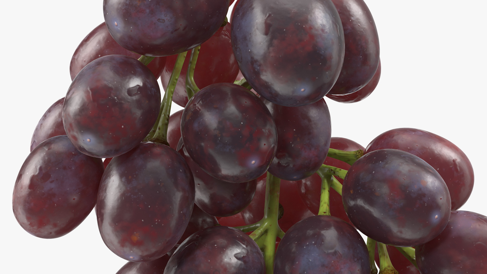 Cluster of Dark Grapes 3D