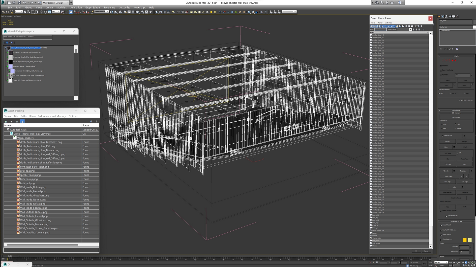 3D Movie Theater Hall model