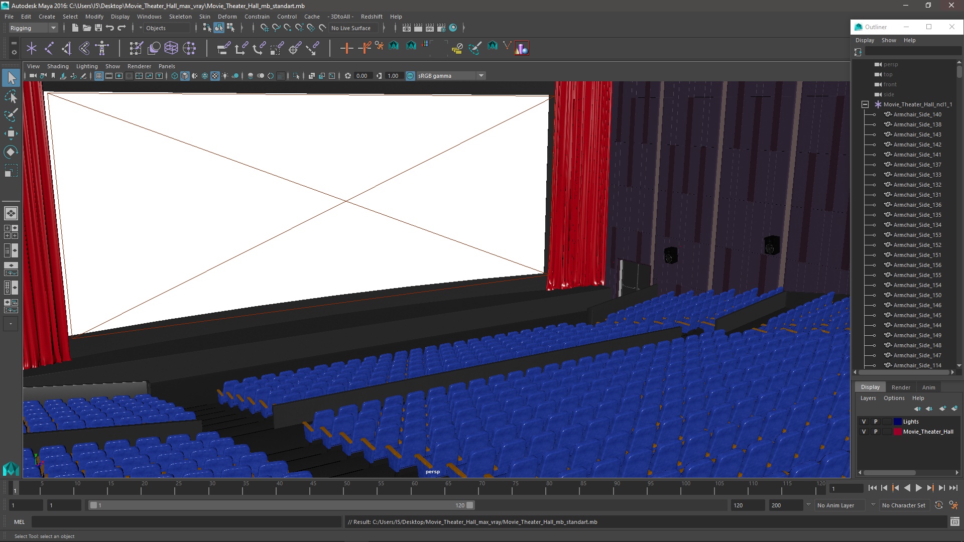 3D Movie Theater Hall model