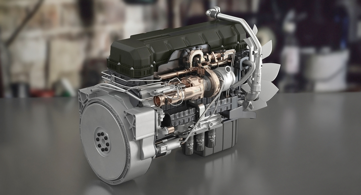 3D model Semi Truck Turbo Diesel Engine