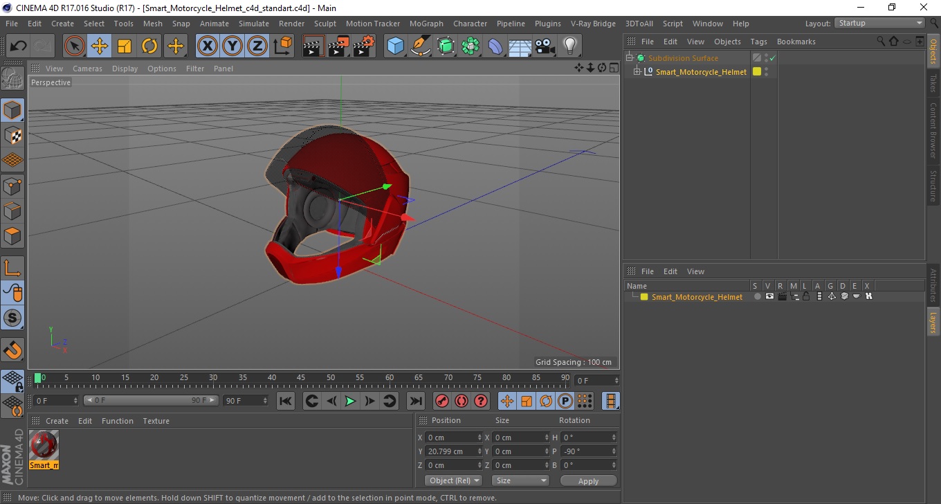 3D Smart Motorcycle Helmet model