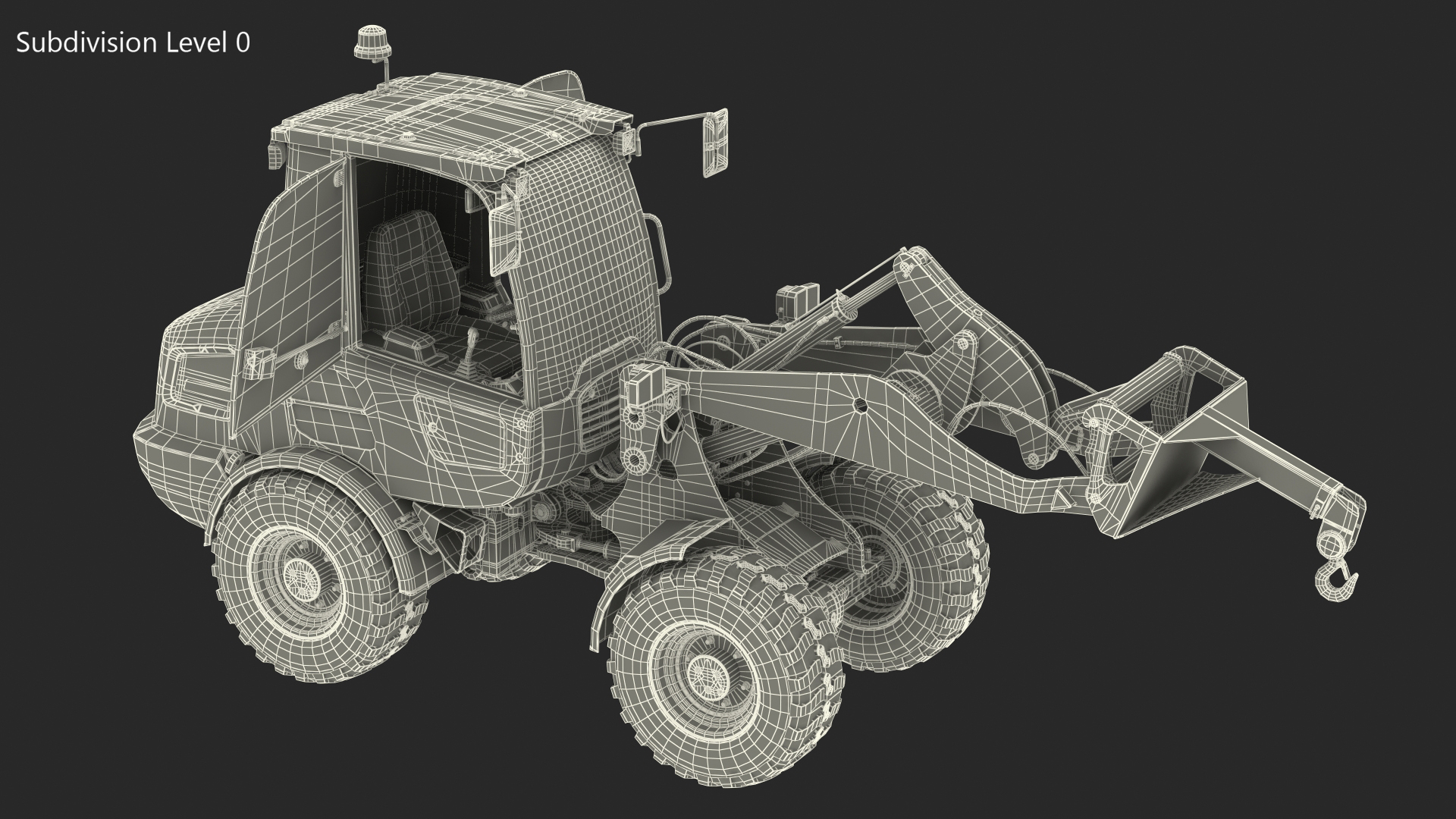 Electric Loader with Material Handling Arm Rigged 3D model