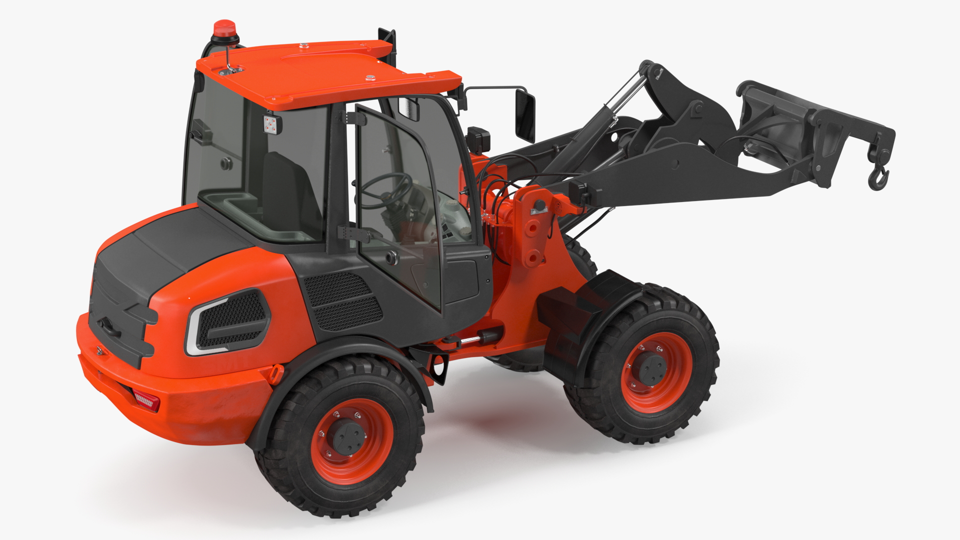 Electric Loader with Material Handling Arm Rigged 3D model