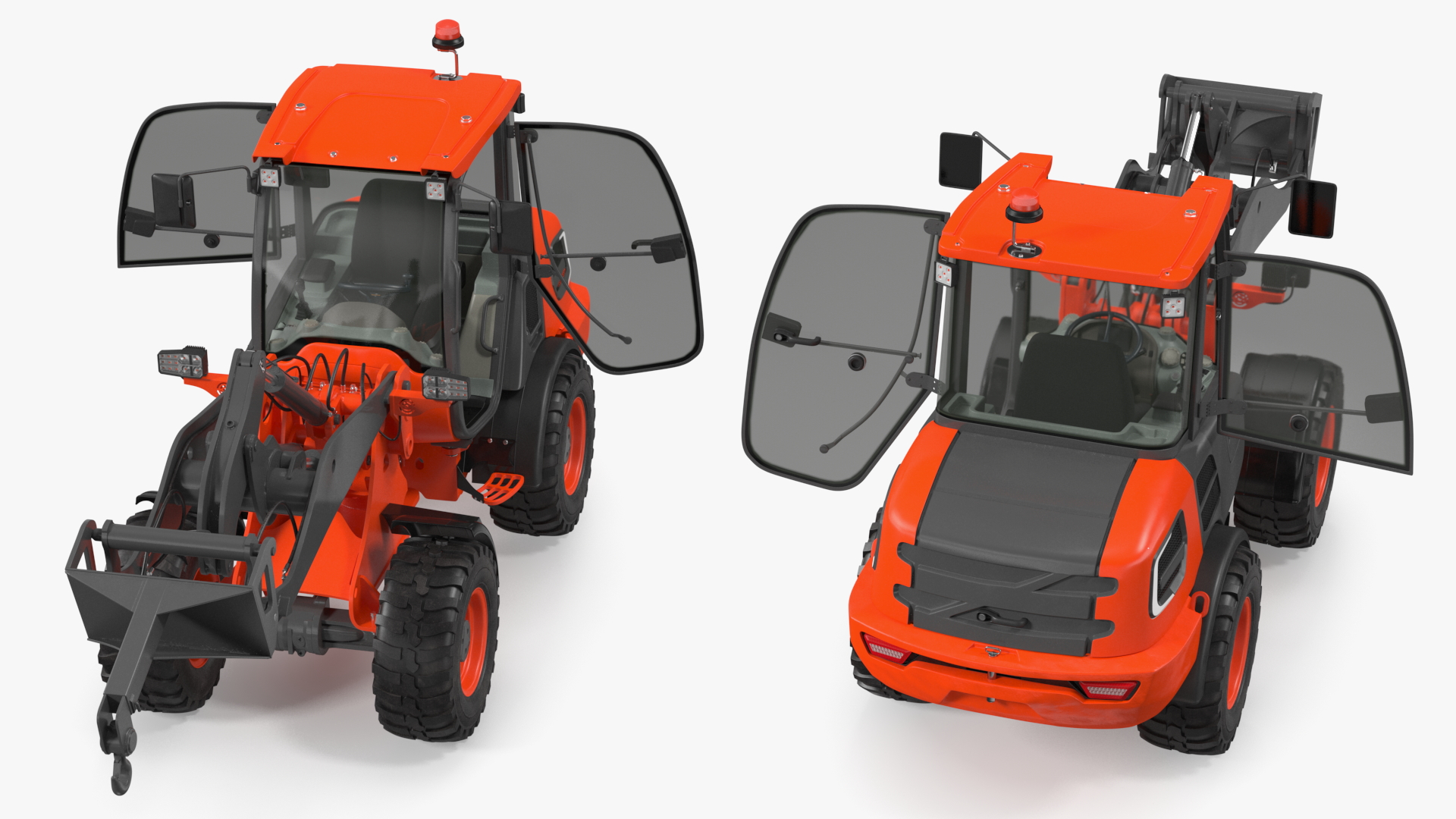 Electric Loader with Material Handling Arm Rigged 3D model