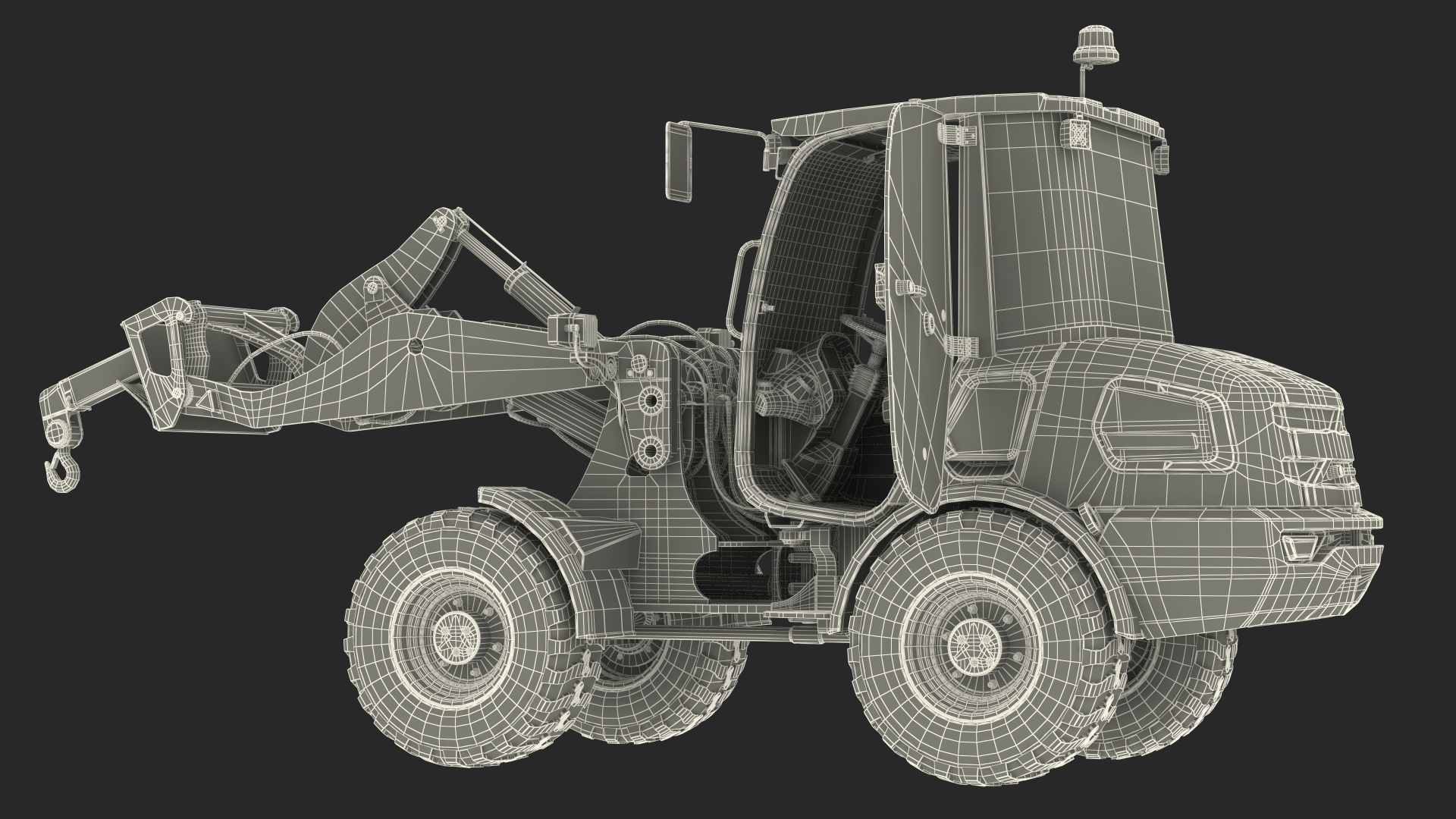 Electric Loader with Material Handling Arm Rigged 3D model