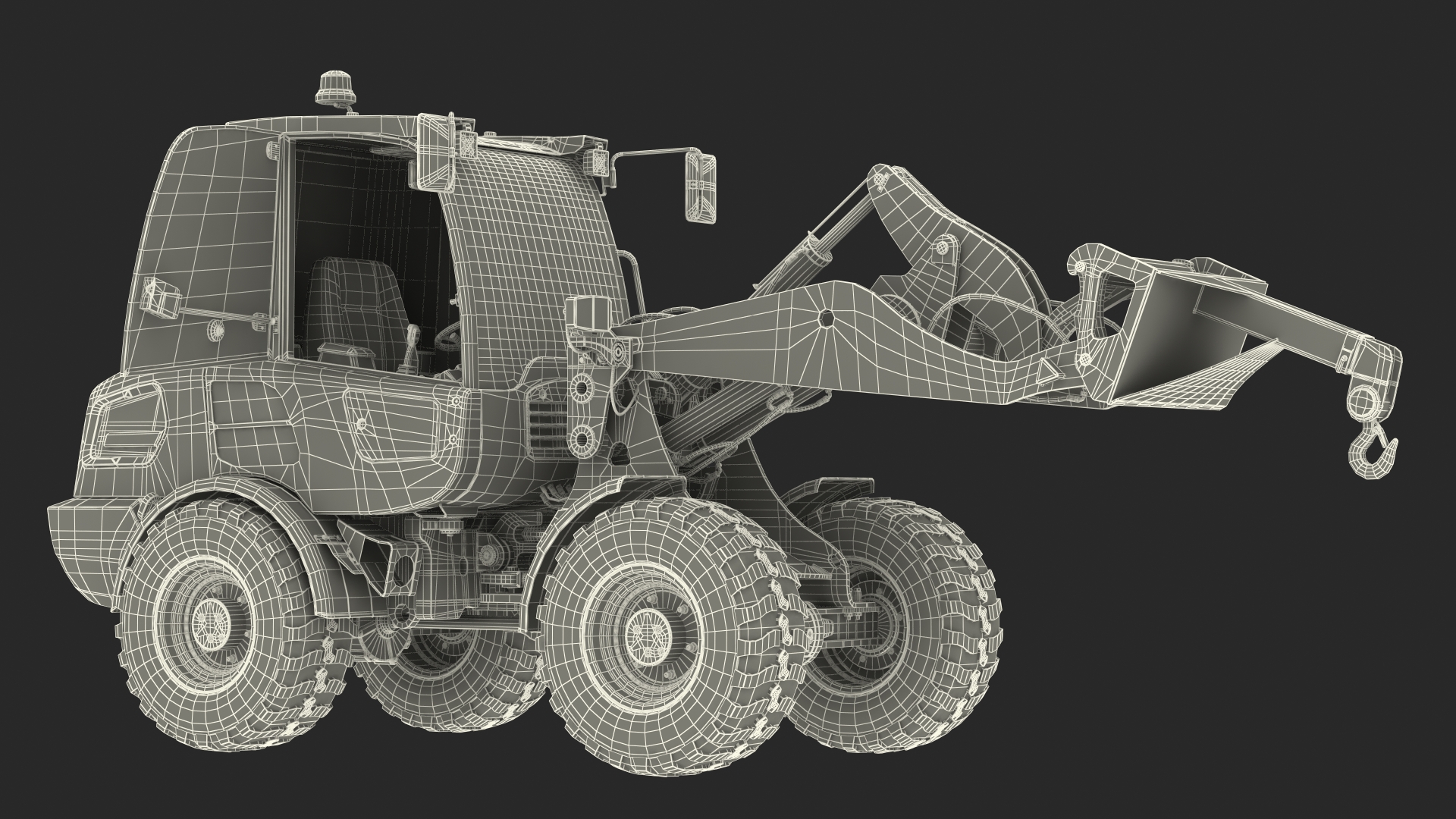 Electric Loader with Material Handling Arm Rigged 3D model