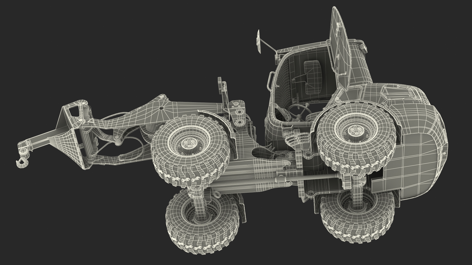 Electric Loader with Material Handling Arm Rigged 3D model