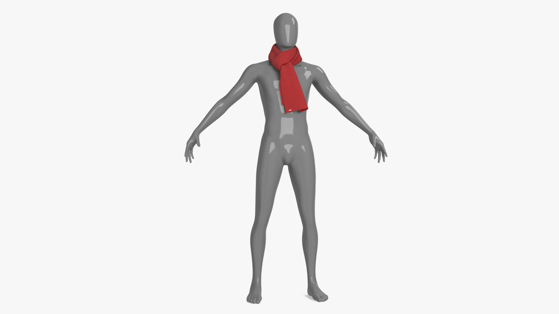 3D model Red Slip Knot Style Scarf