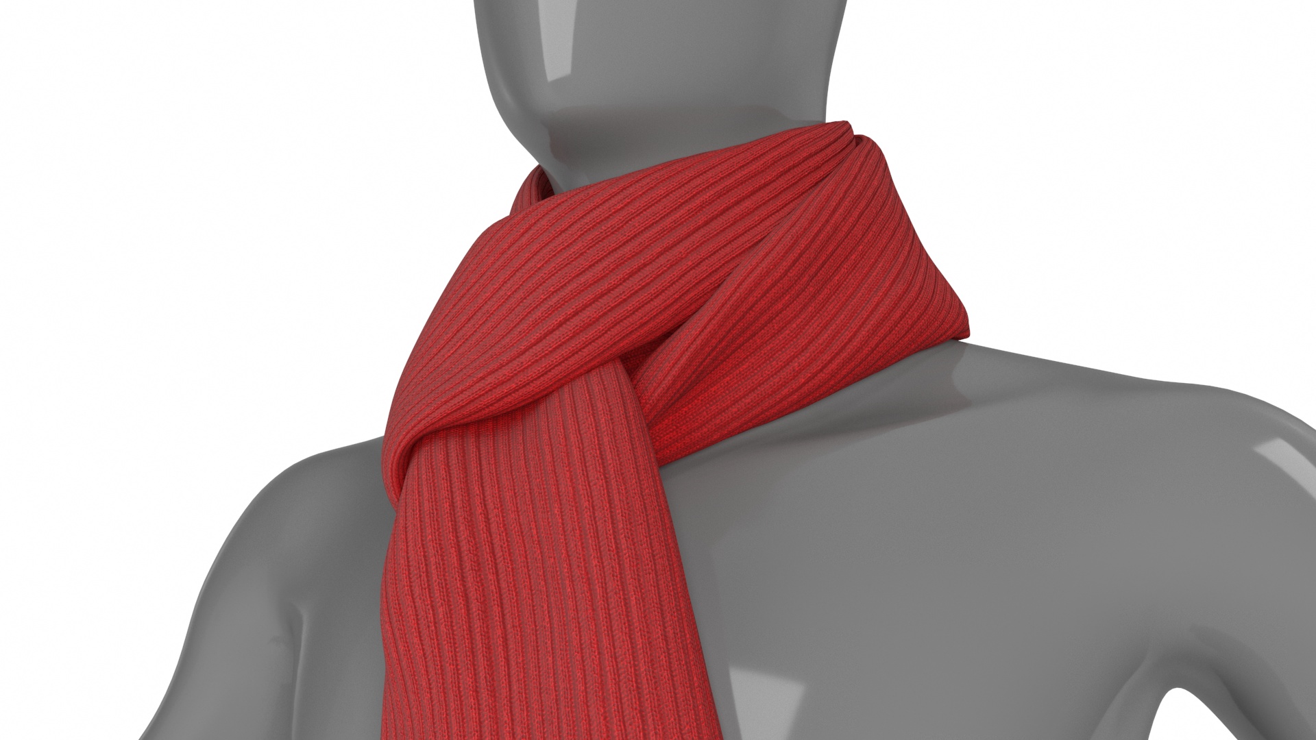 3D model Red Slip Knot Style Scarf