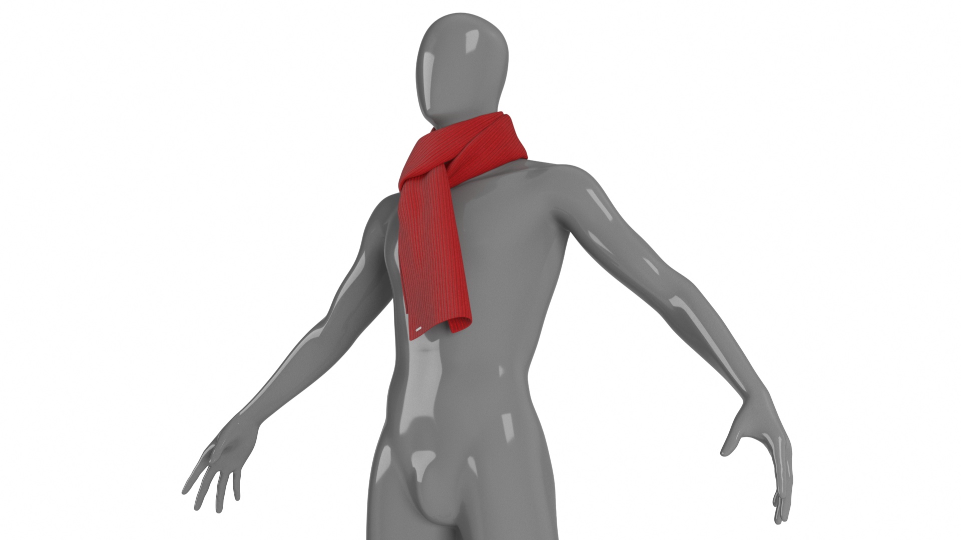 3D model Red Slip Knot Style Scarf