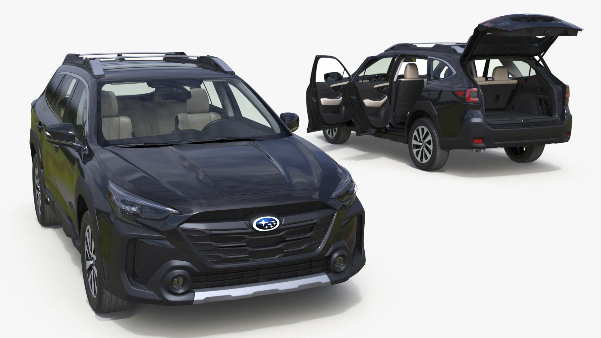 3D model Black Crossover Subaru Outback 2025