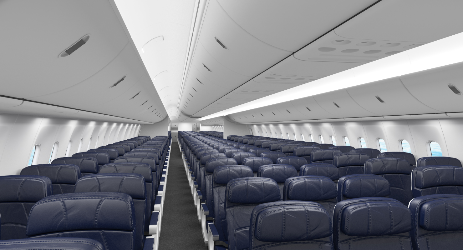 3D Boeing 767 400 with Interior Generic Rigged model