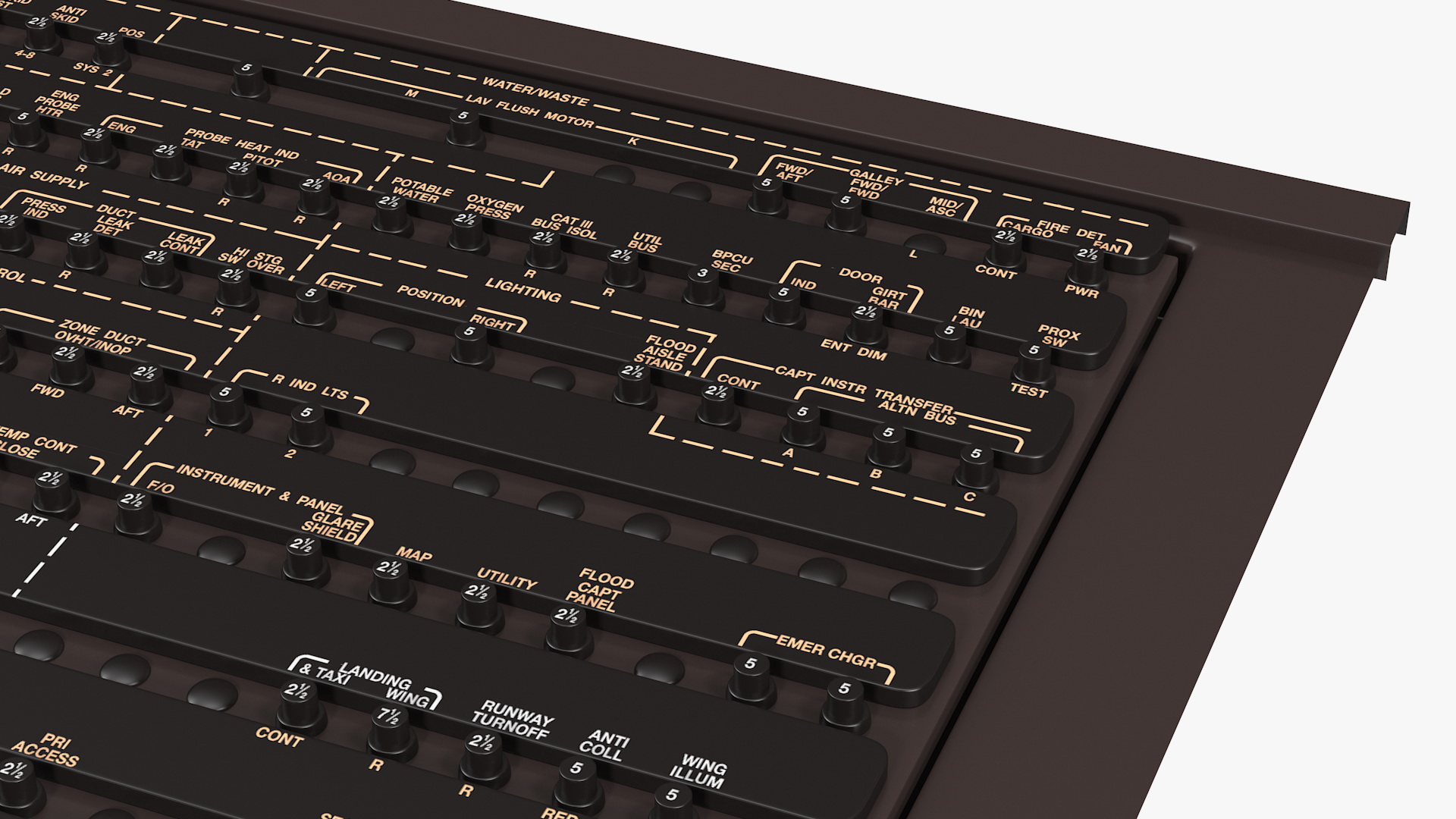 Airplane Control Panel Dashboard 3D