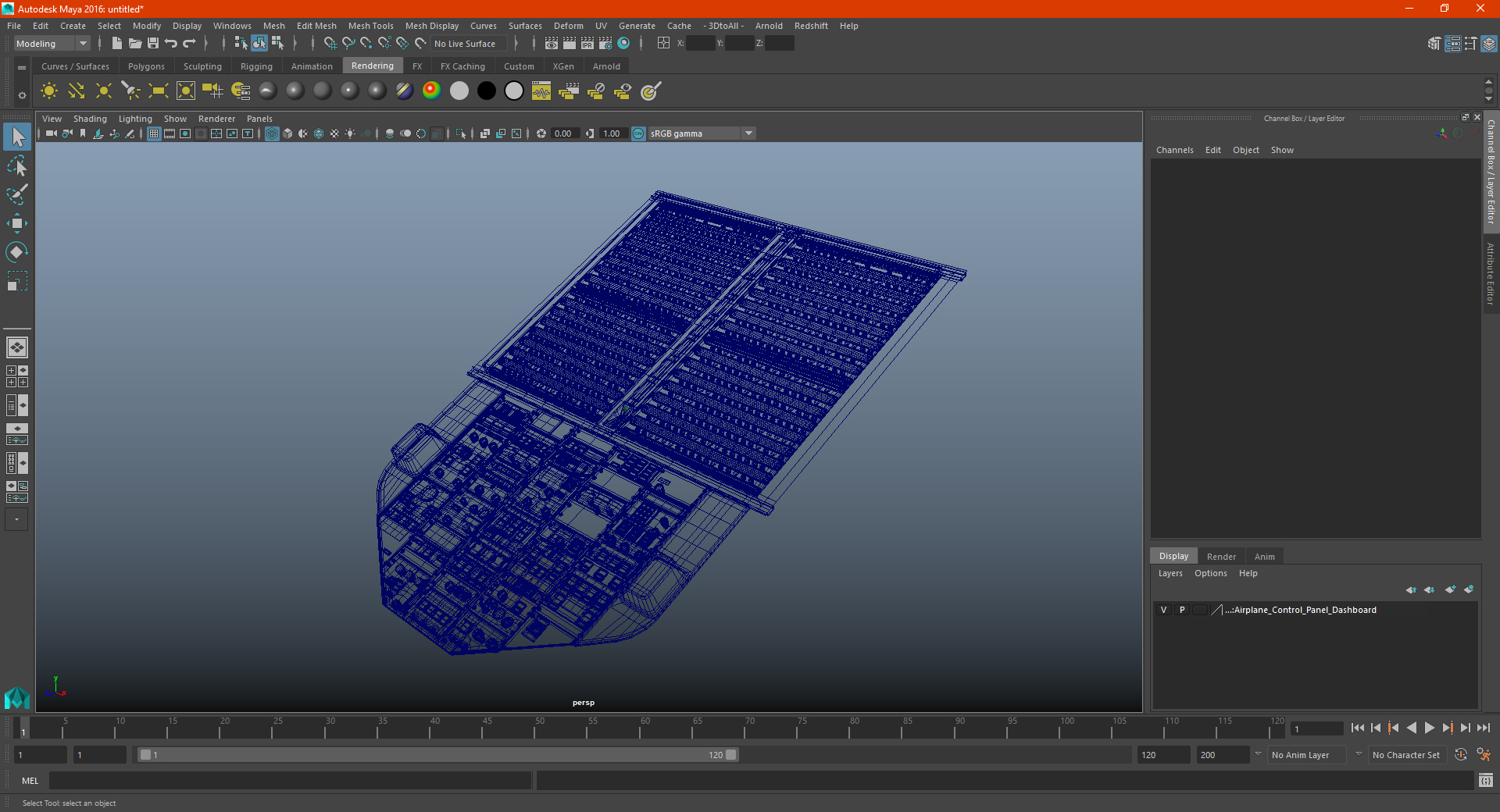 Airplane Control Panel Dashboard 3D