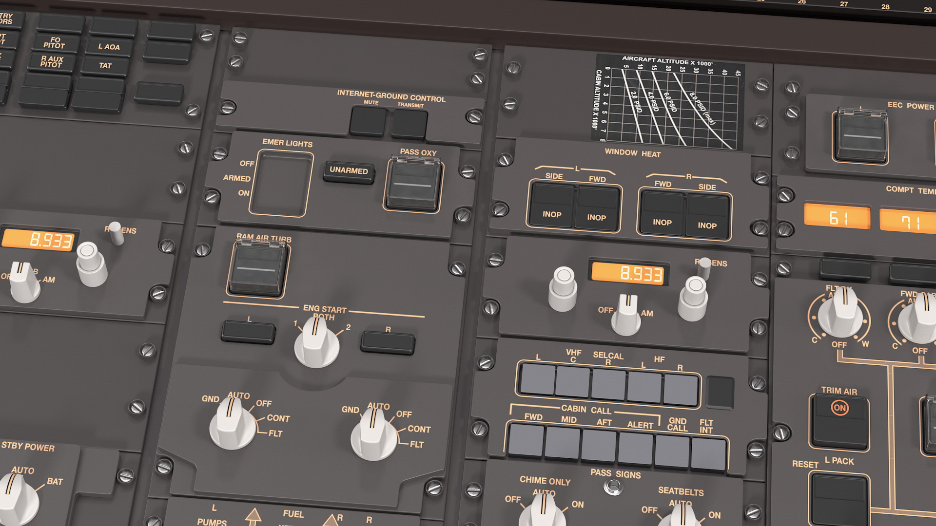 Airplane Control Panel Dashboard 3D