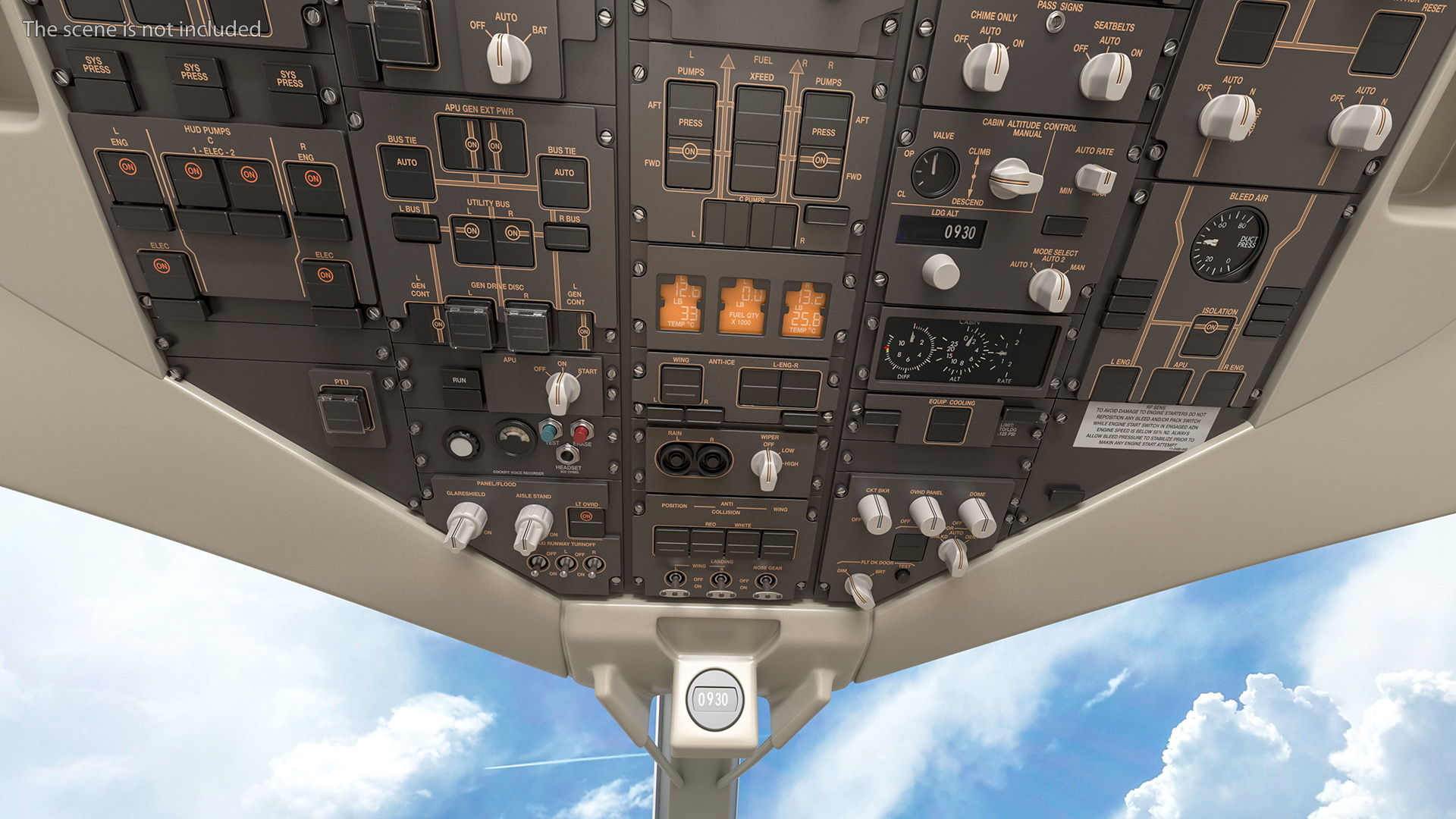 Airplane Control Panel Dashboard 3D