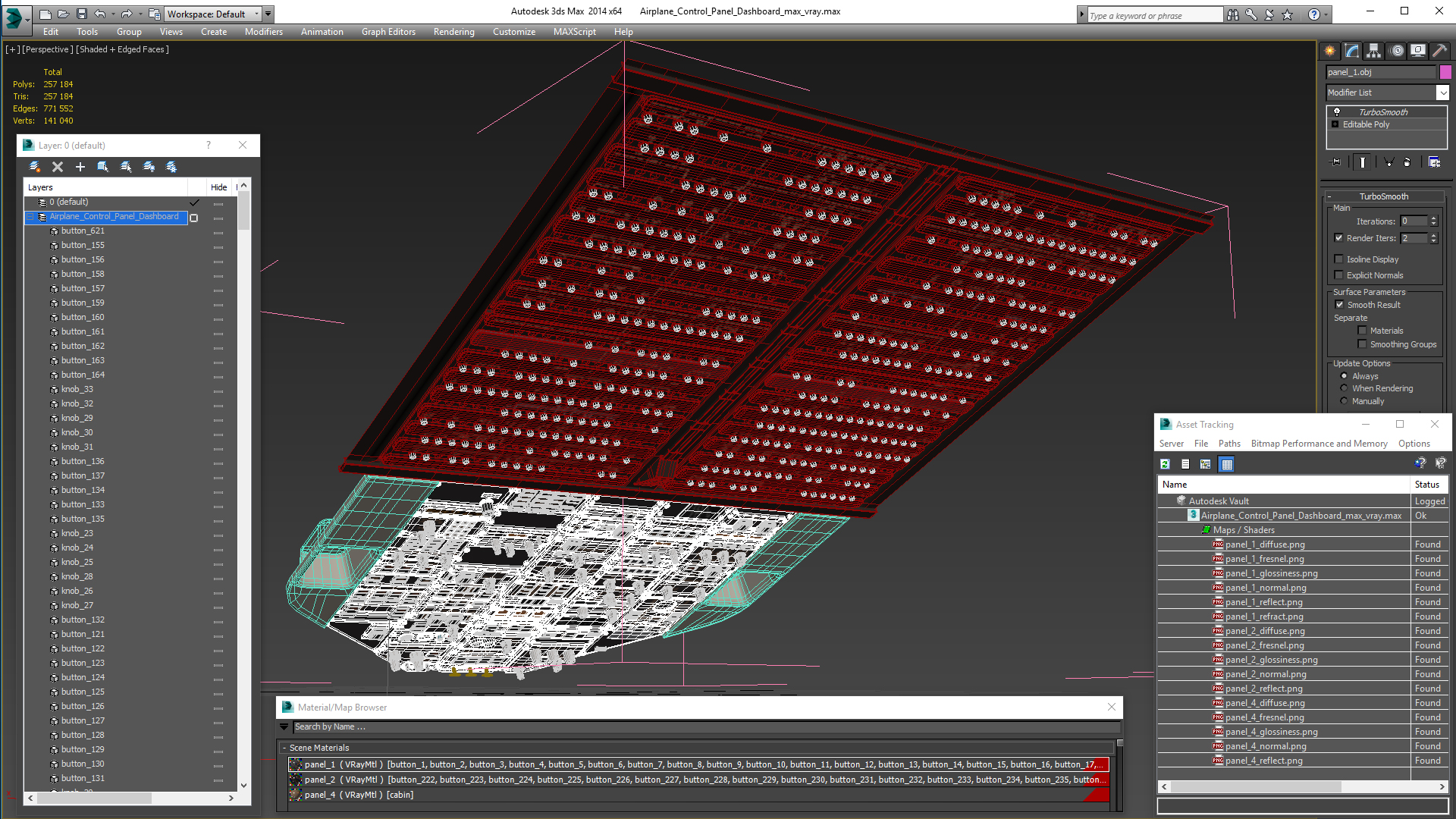 Airplane Control Panel Dashboard 3D