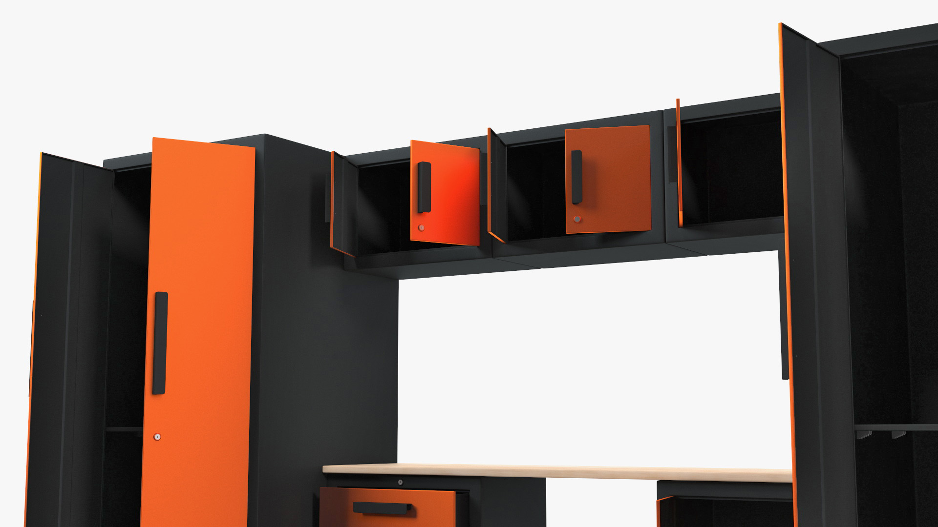 3D Garage Cabinet Orange