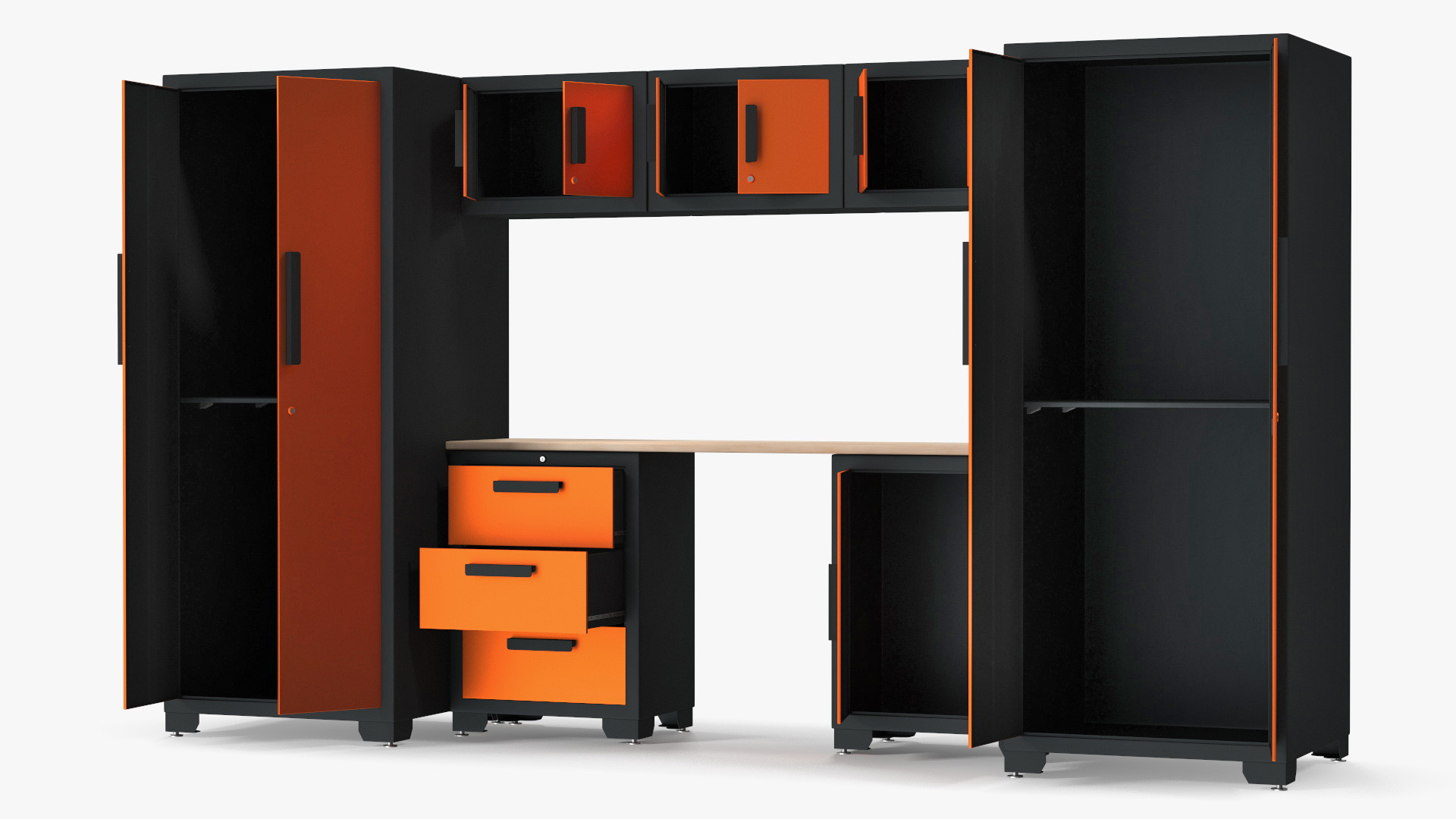 3D Garage Cabinet Orange