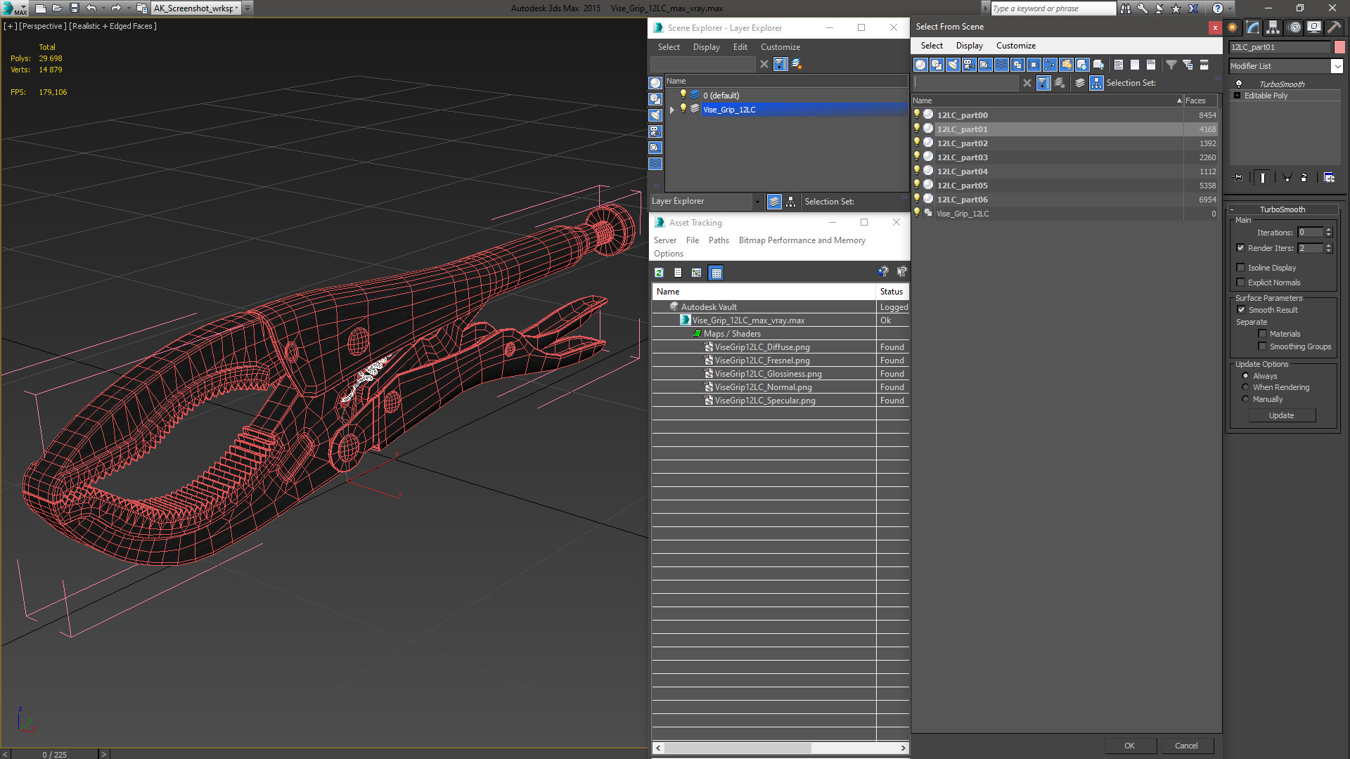 Vise Grip 12LC 3D model