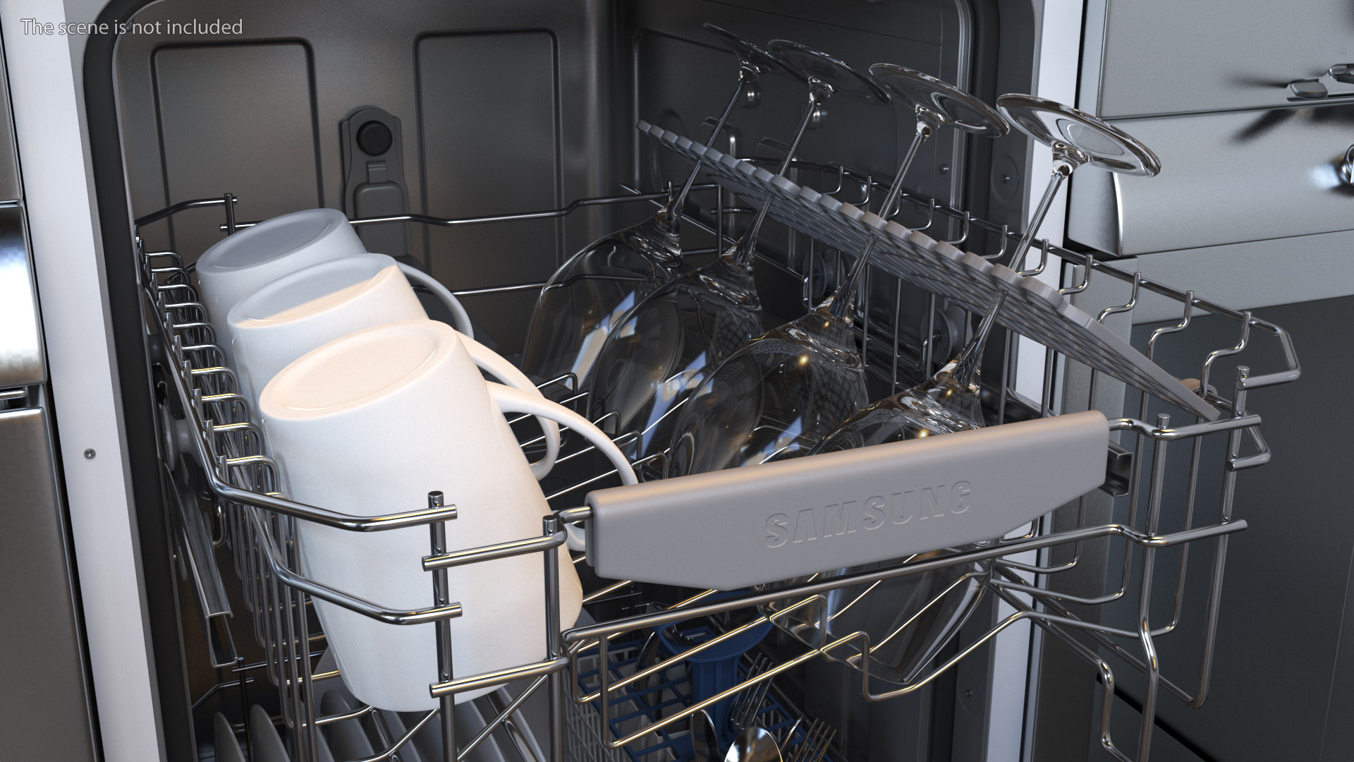 3D model Dishwasher Samsung With Dishes