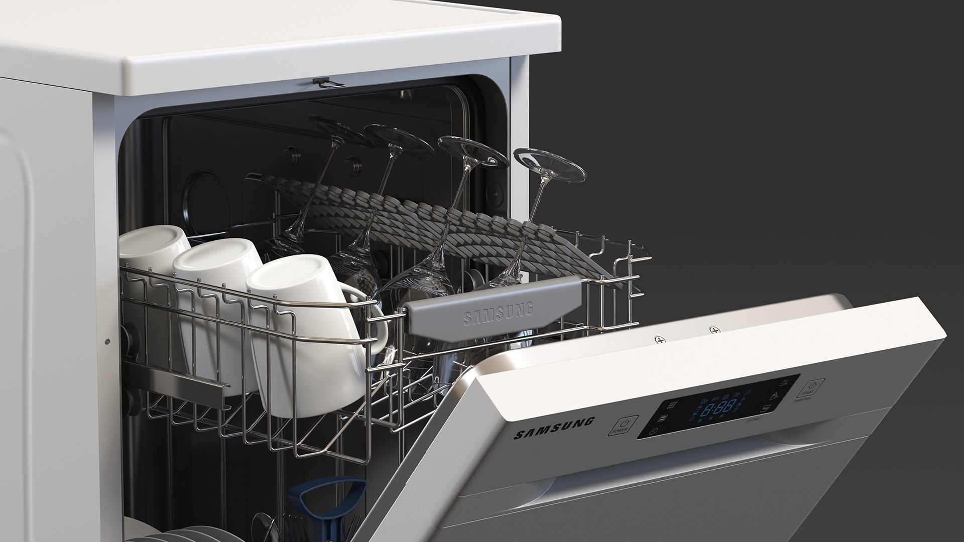 3D model Dishwasher Samsung With Dishes