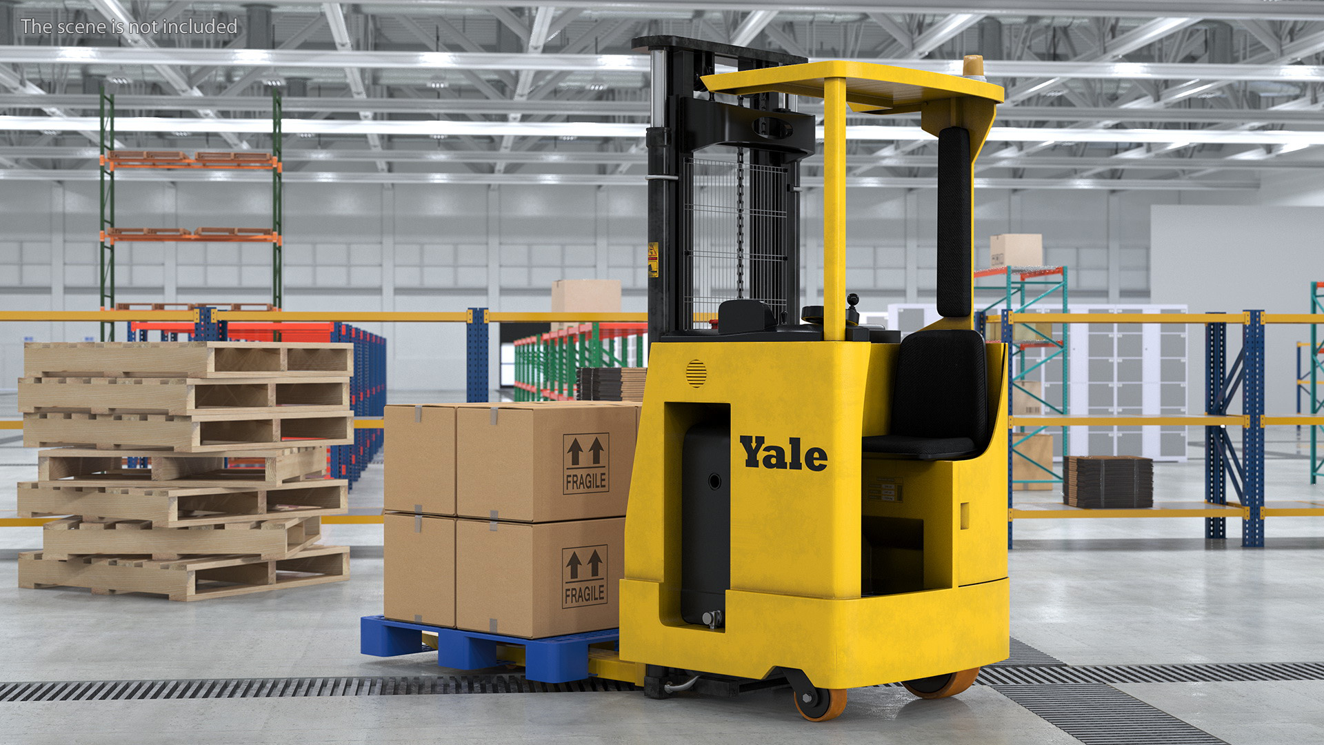 Yale Electric Forklift with Pallet Load 3D model