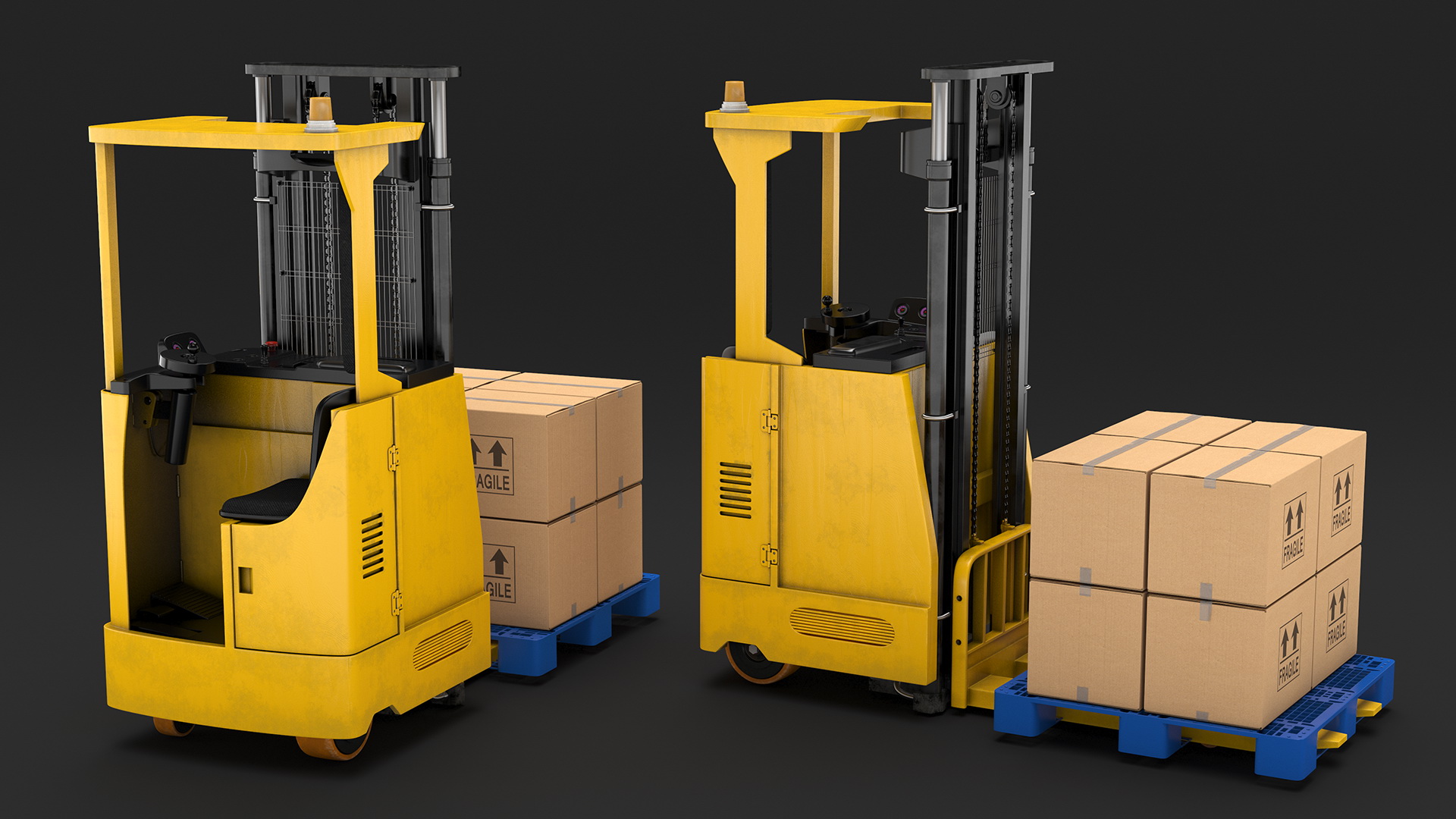 Yale Electric Forklift with Pallet Load 3D model