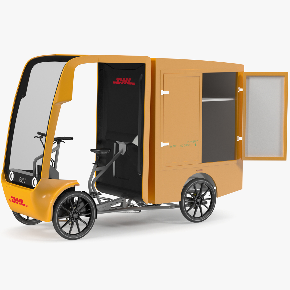 3D Electric Cargo Bike EAV DHL Rigged for Cinema 4D model