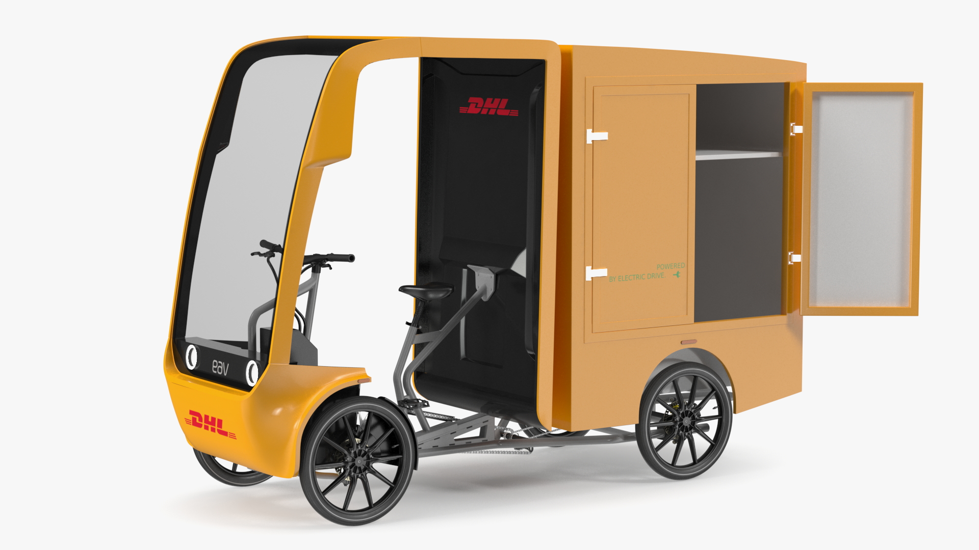 3D Electric Cargo Bike EAV DHL Rigged for Cinema 4D model