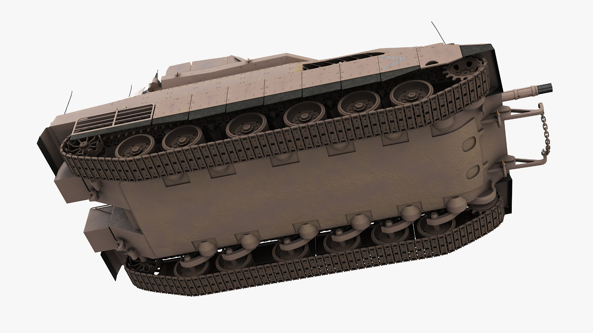 3D Dirty Israeli Tank Merkava 5 Beige Rigged