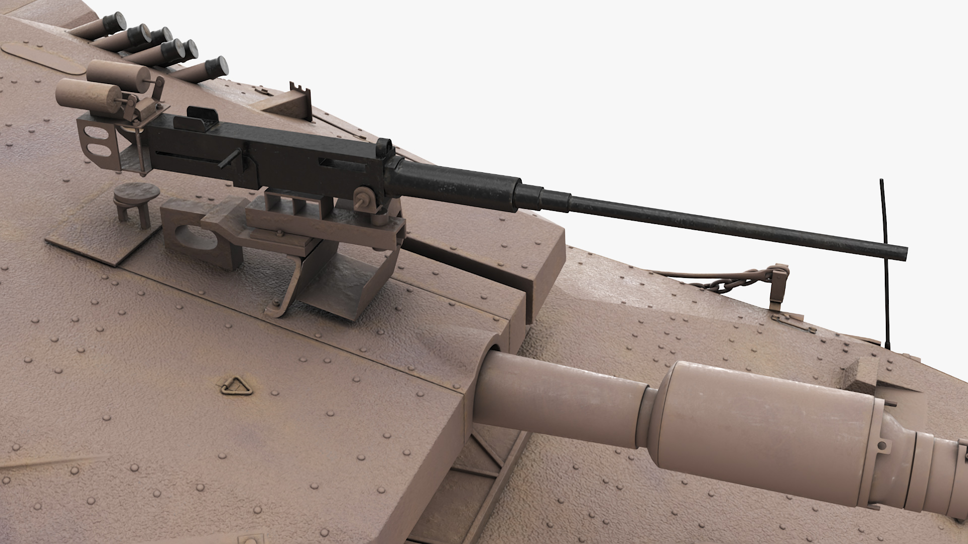 3D Dirty Israeli Tank Merkava 5 Beige Rigged