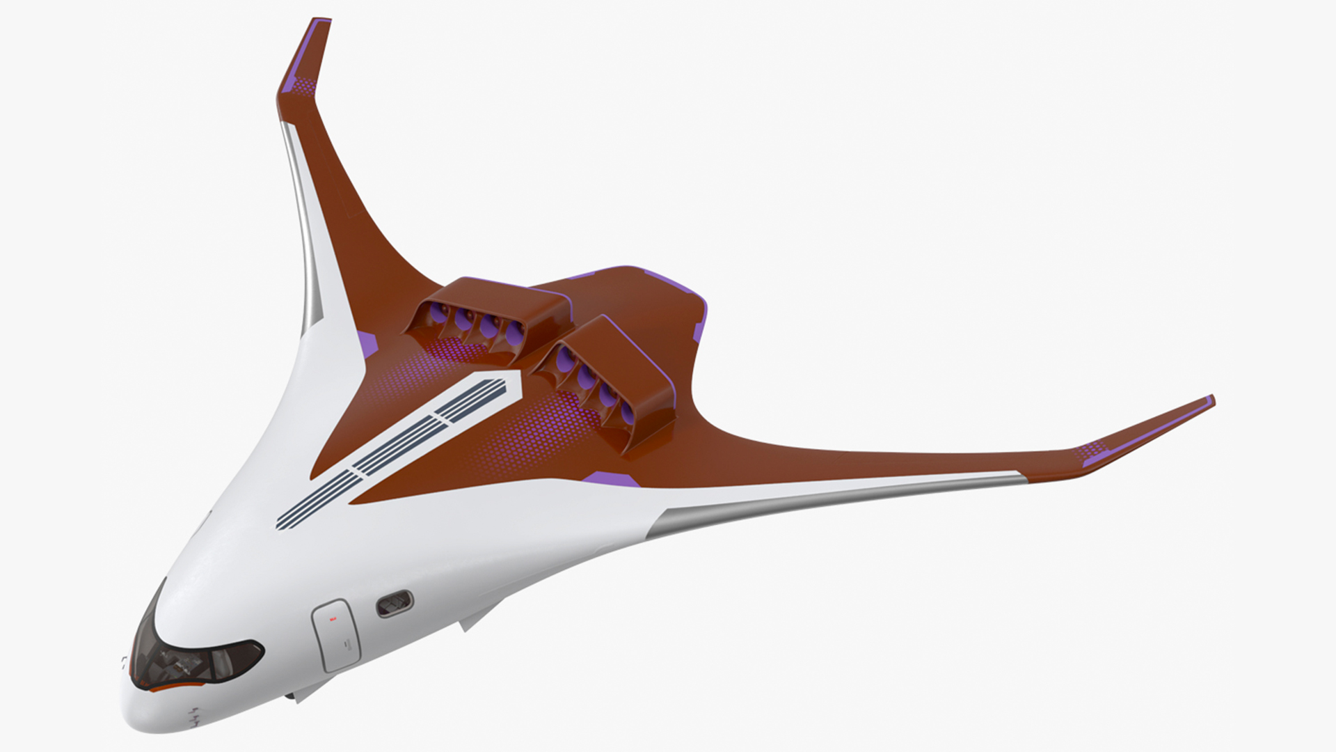 Ecological Aircraft Blended-Wing Body 3D