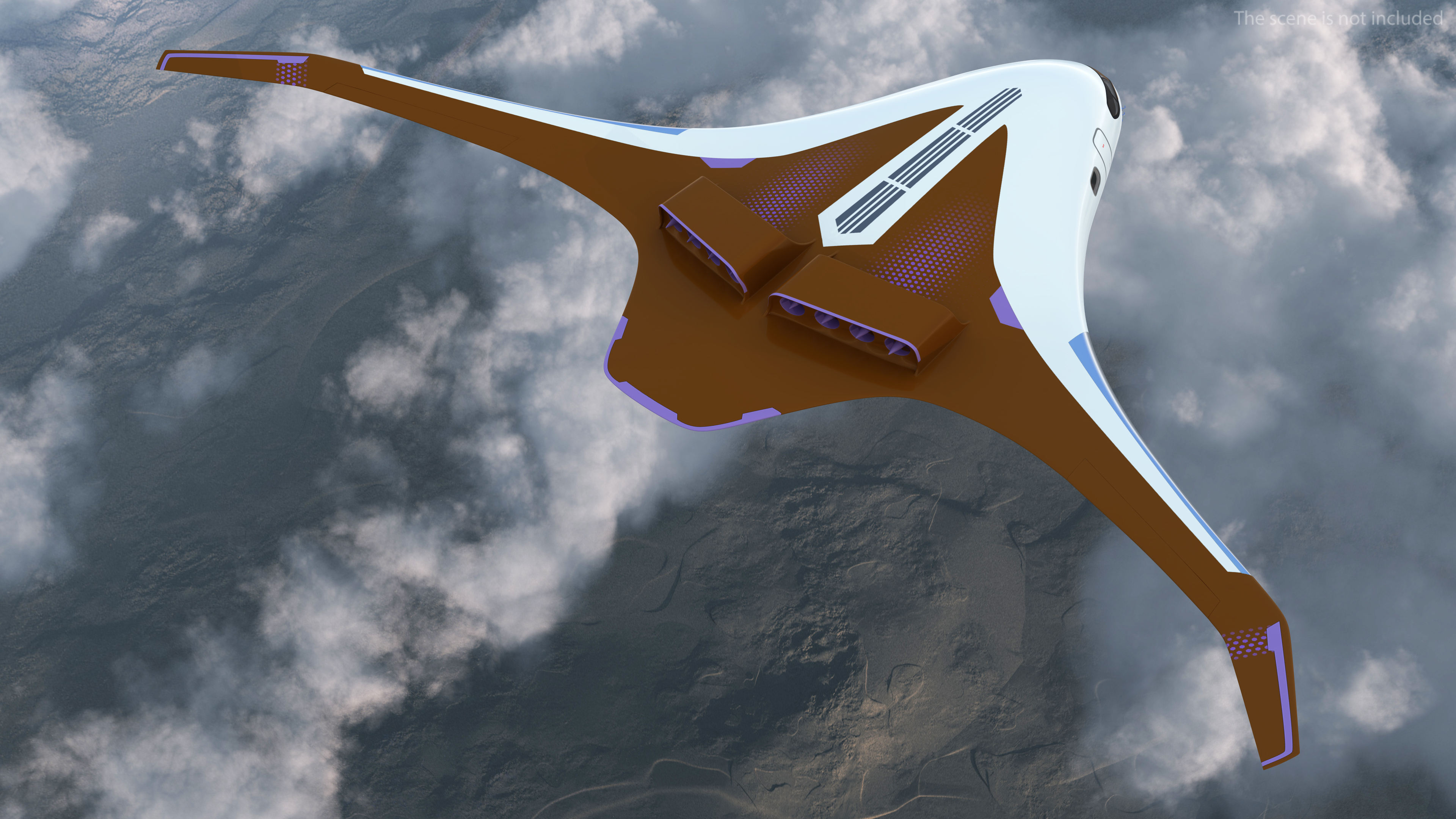 Ecological Aircraft Blended-Wing Body 3D