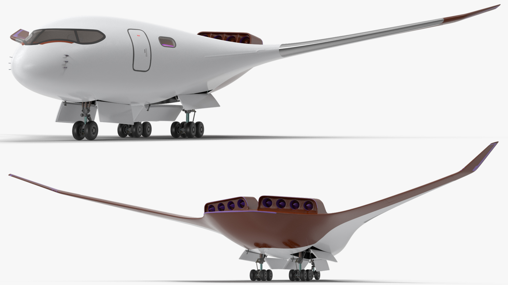 Ecological Aircraft Blended-Wing Body 3D