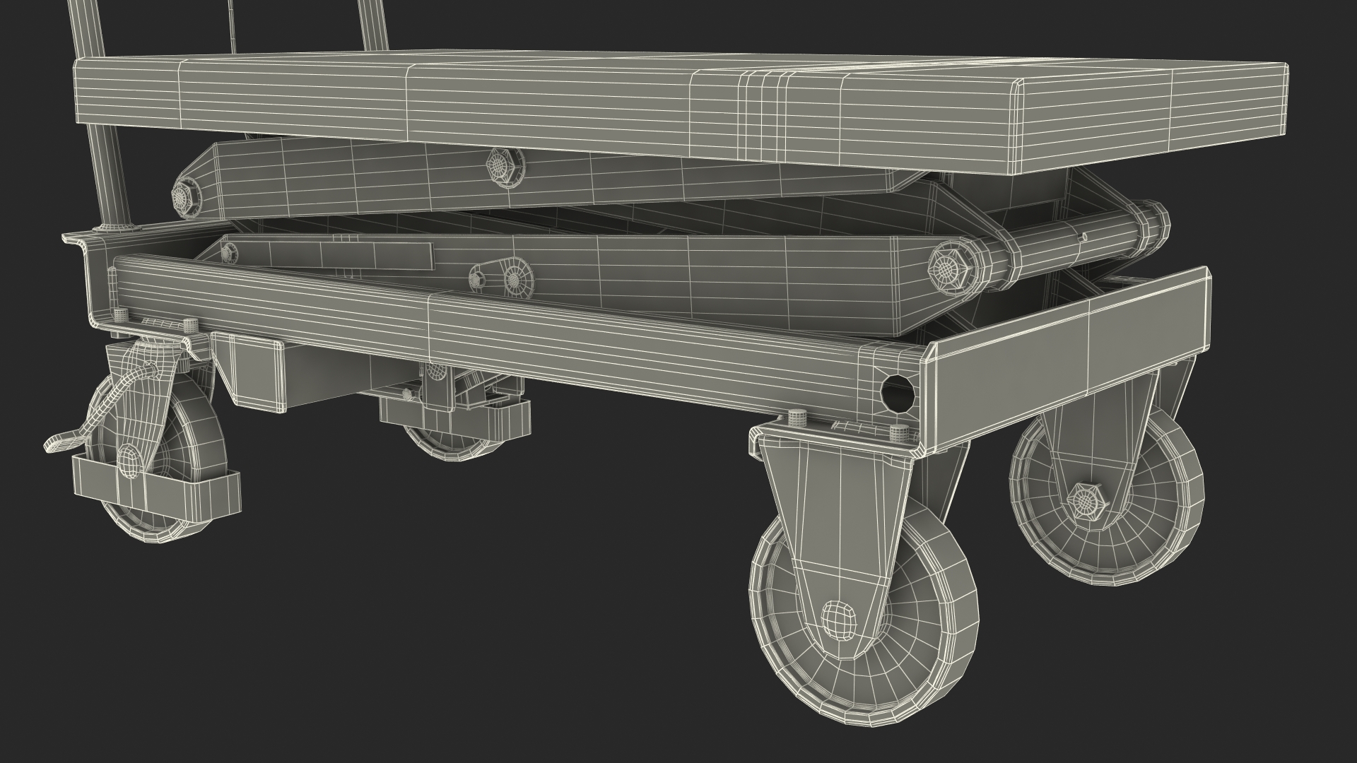 Mobile Hydraulic Scissor Trolley Lifted 3D model