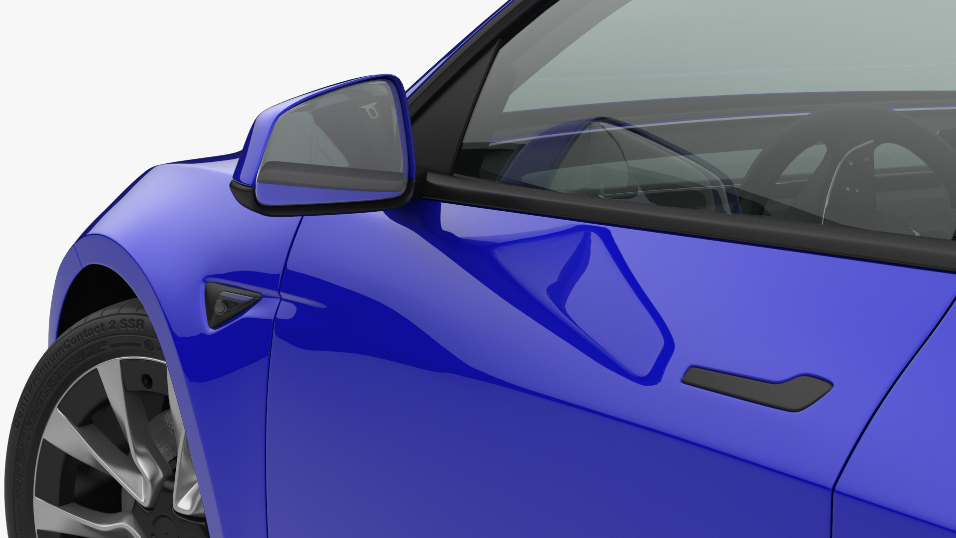 3D Modern Electric Sedan Blue Rigged model