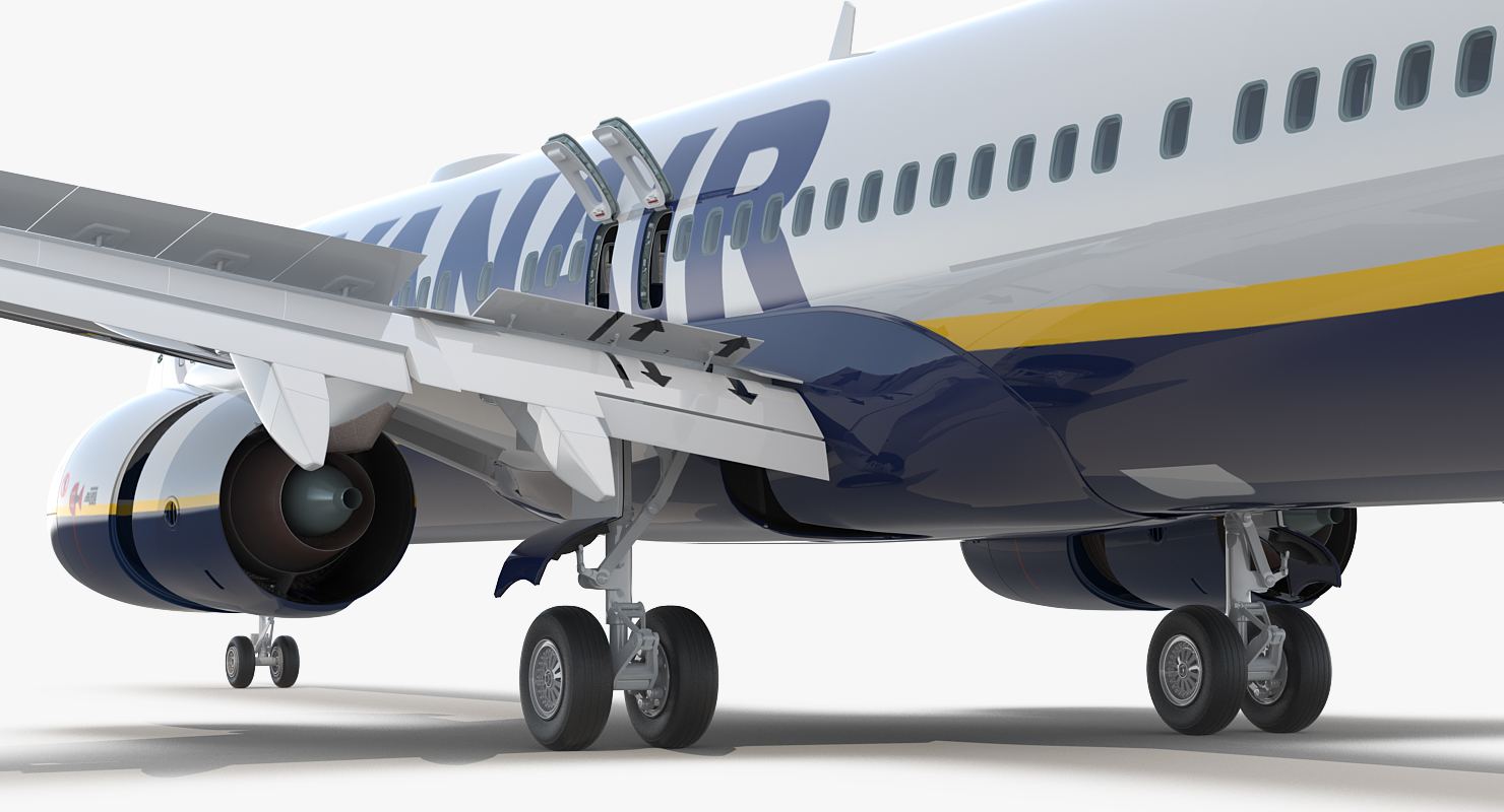 3D model Boeing 737 900 with Interior and Cockpit Ryanair Rigged