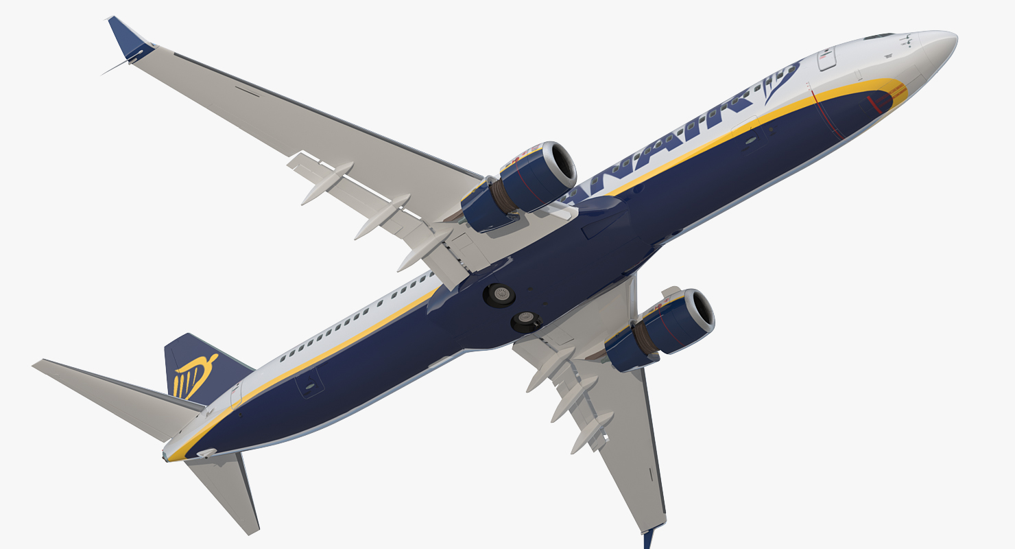 3D model Boeing 737 900 with Interior and Cockpit Ryanair Rigged