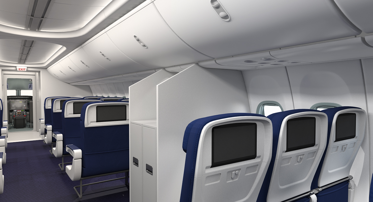 3D model Boeing 737 900 with Interior and Cockpit Ryanair Rigged