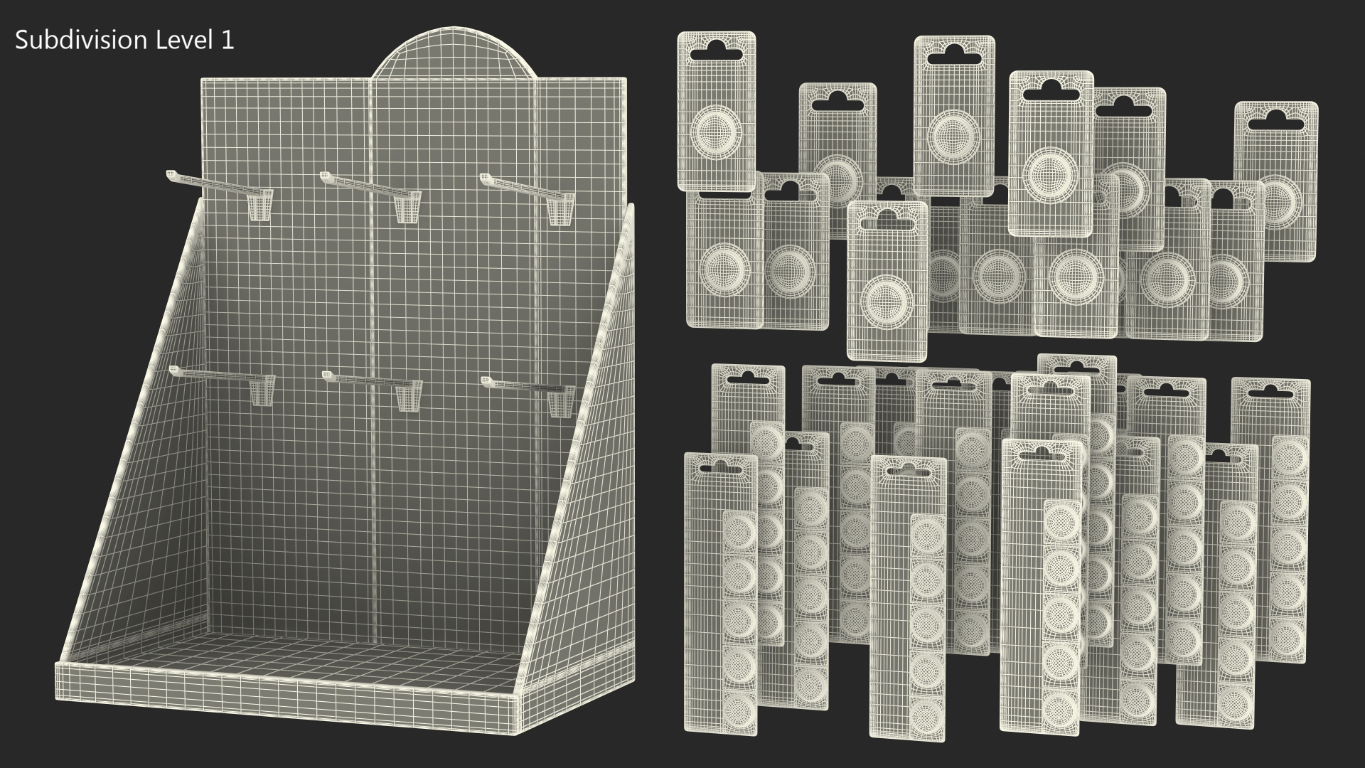 3D Green Counter Top Display with Goods