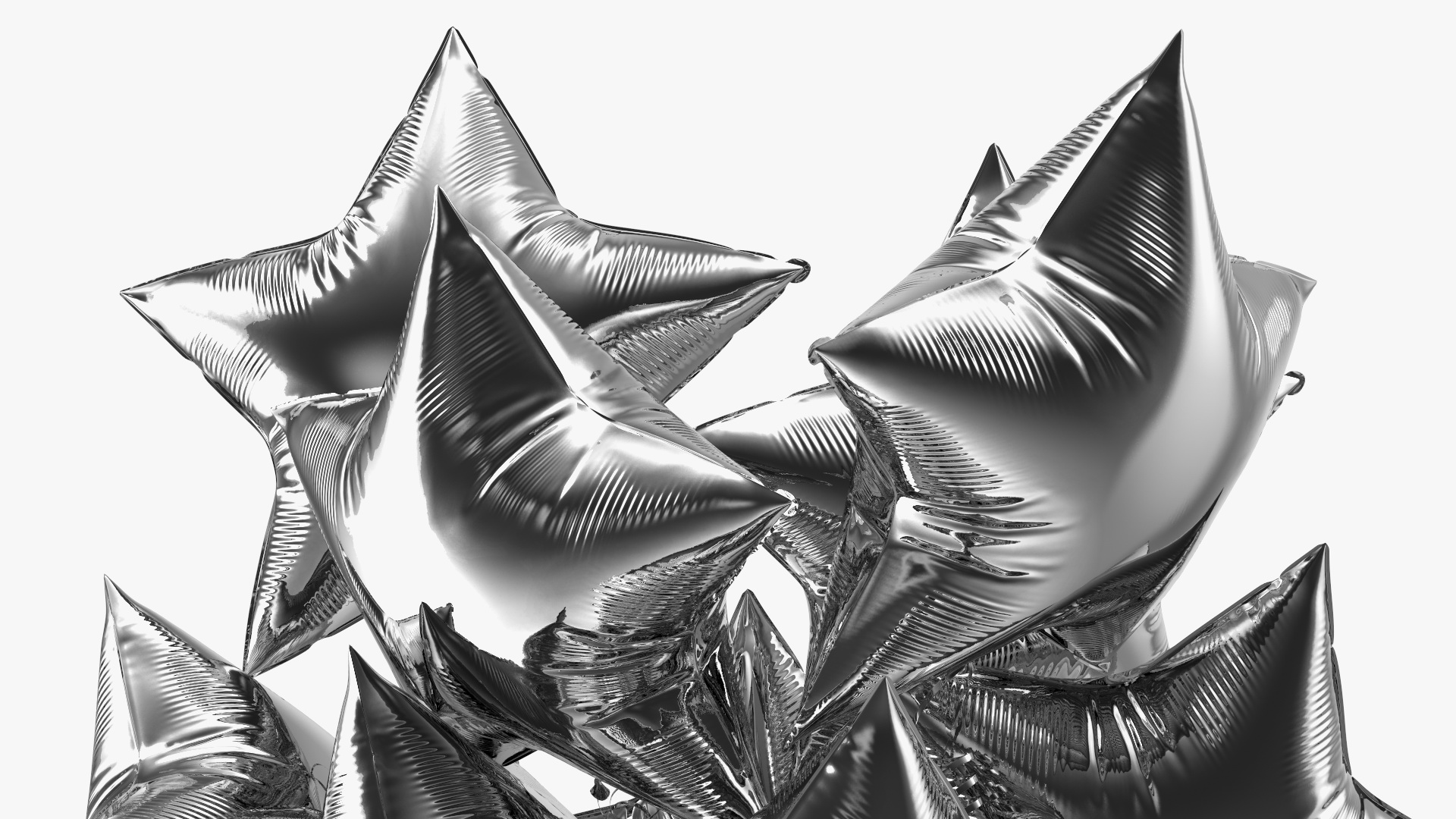 3D Silver Star Balloon Bouquet with Gift Box