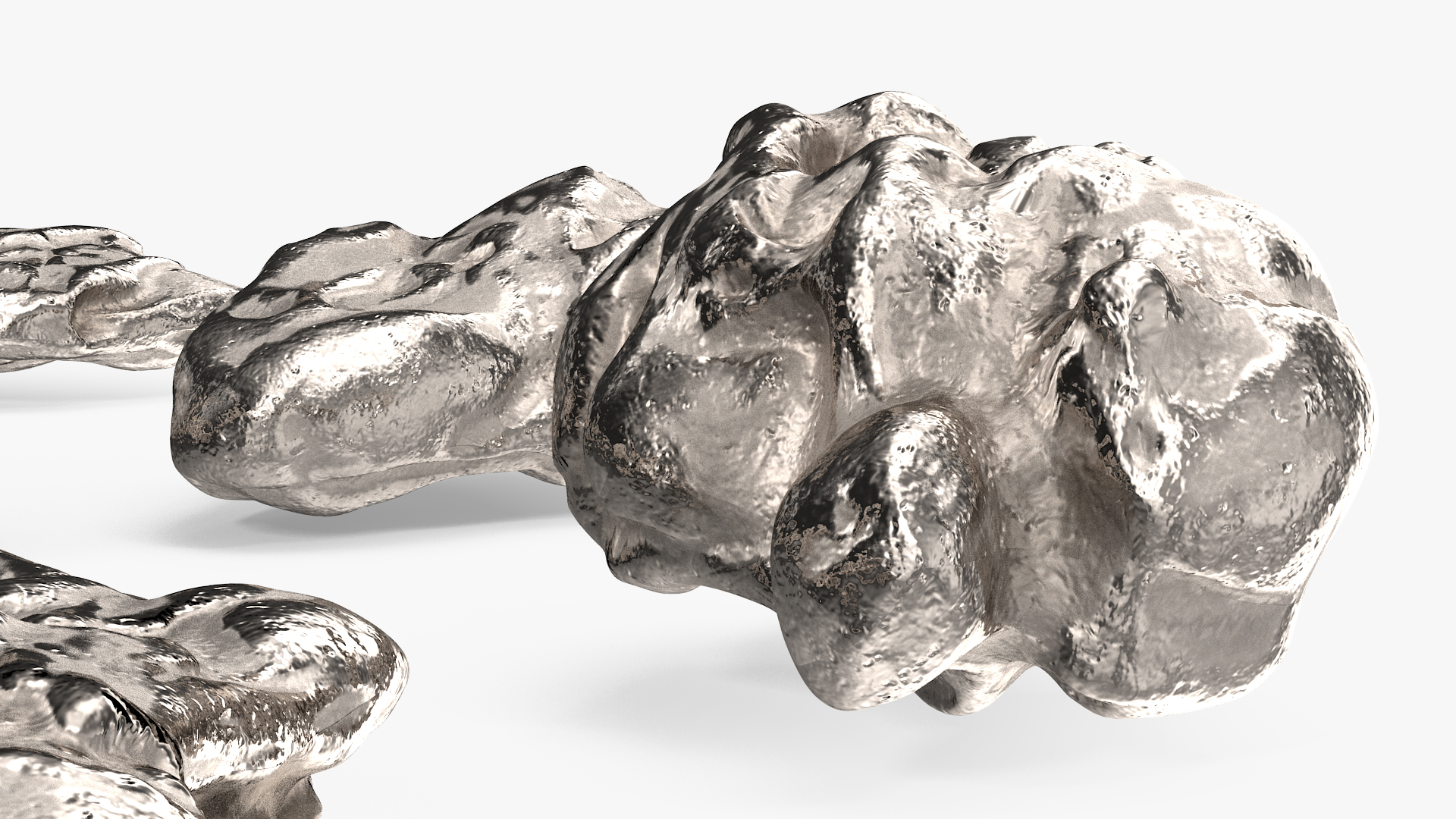 3D Metallic Minerals Silver Set model