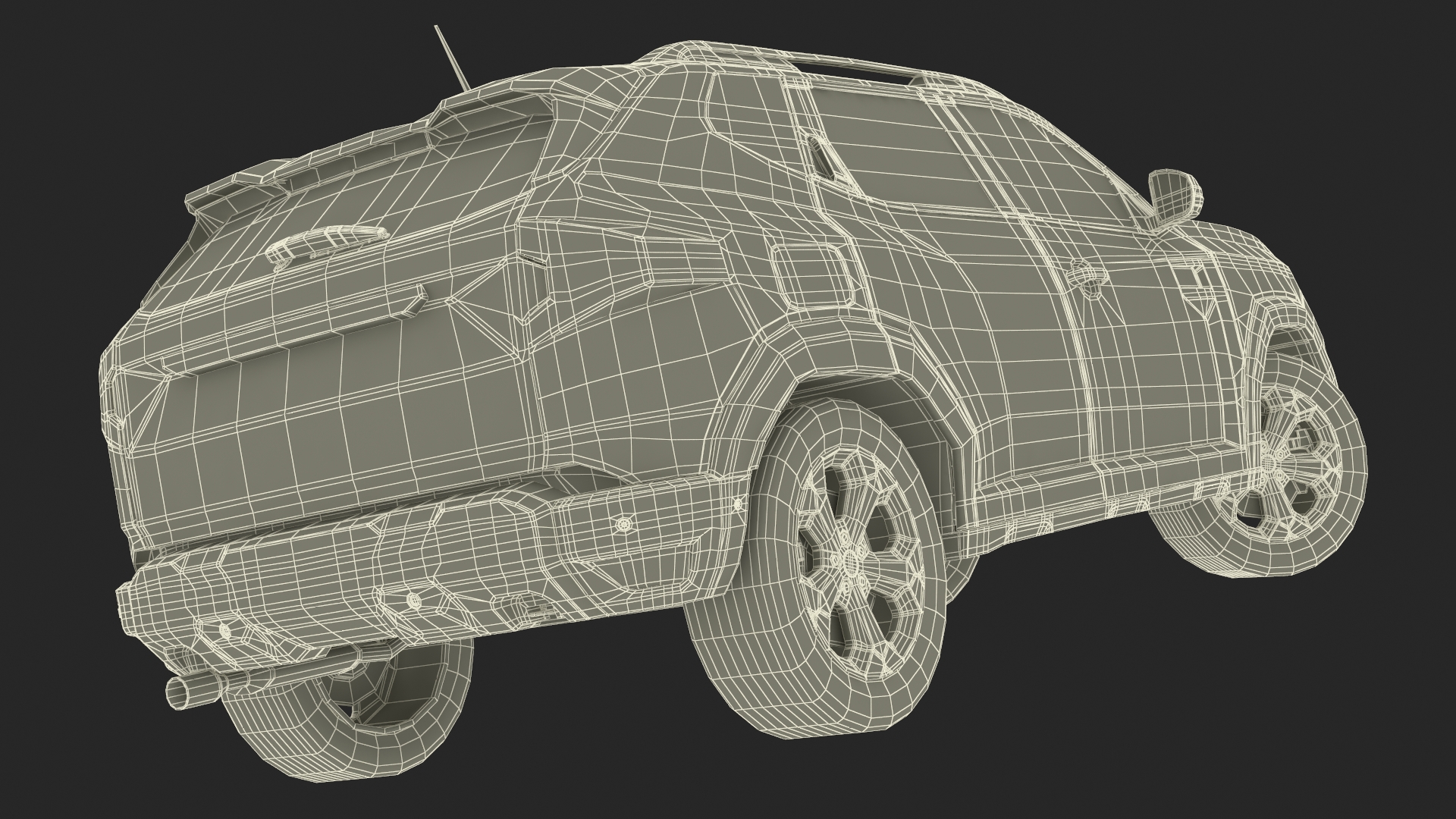 Modern Crossover SUV Green Rigged for Maya 3D