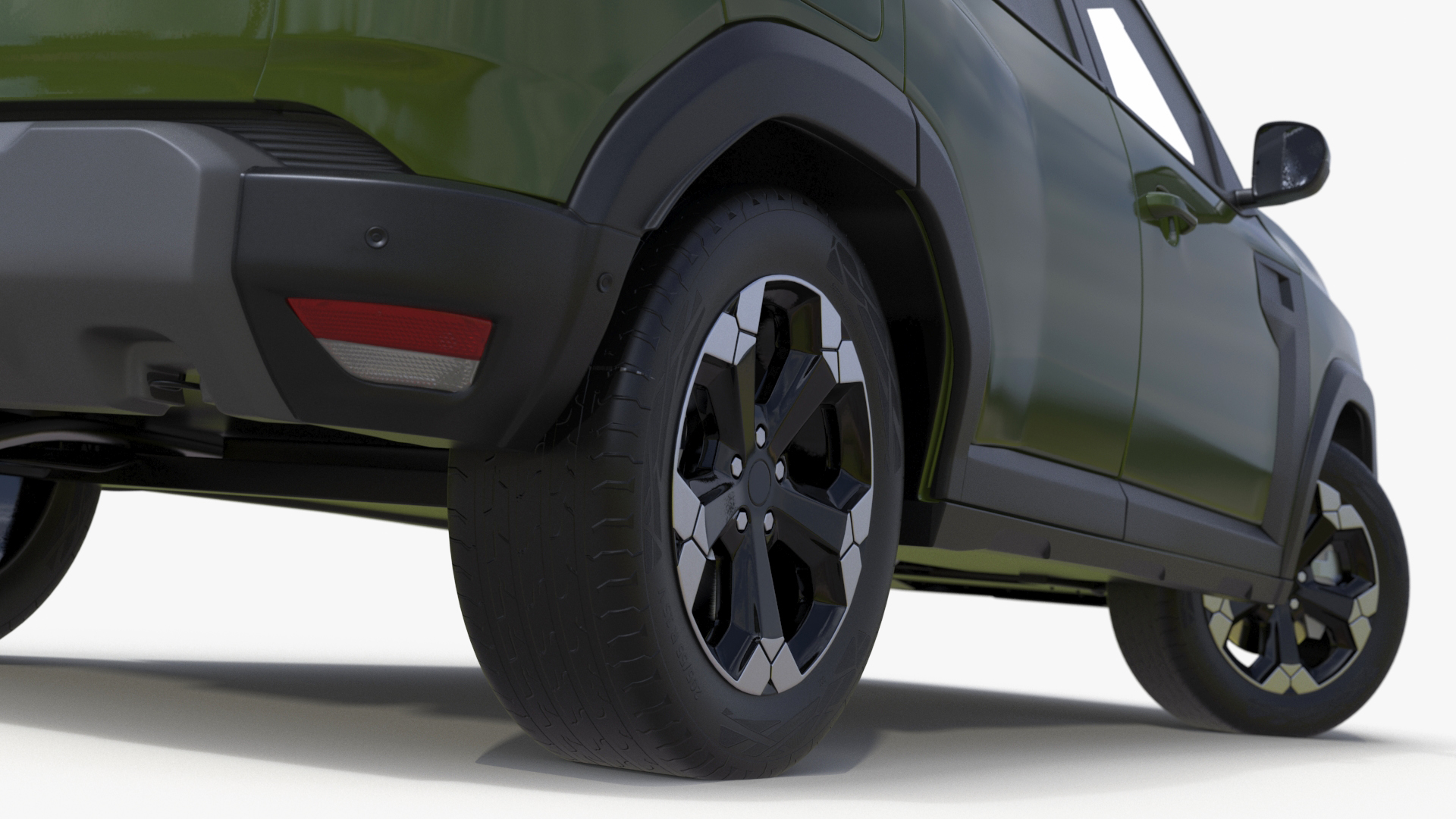 Modern Crossover SUV Green Rigged for Maya 3D