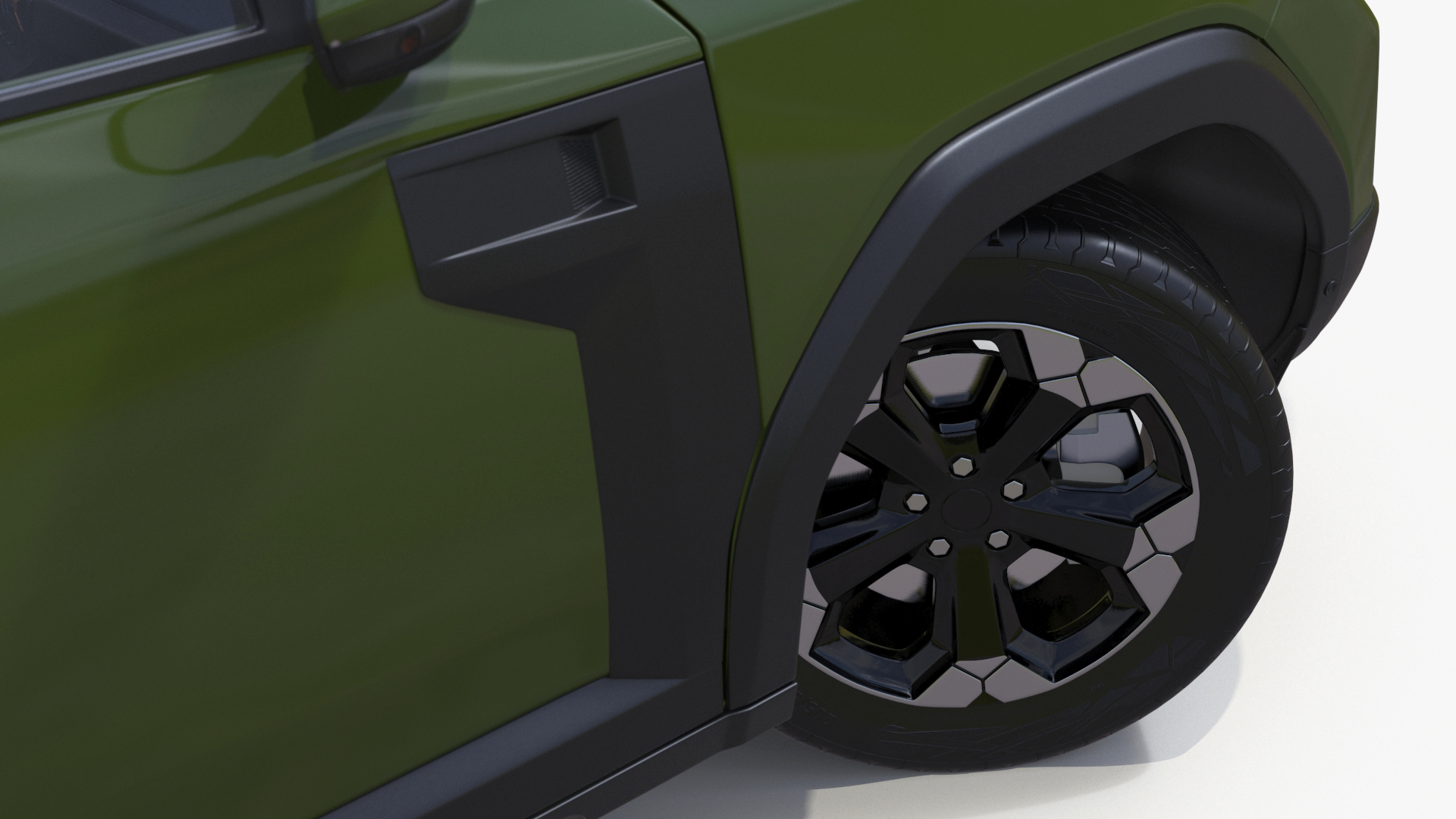 Modern Crossover SUV Green Rigged for Maya 3D