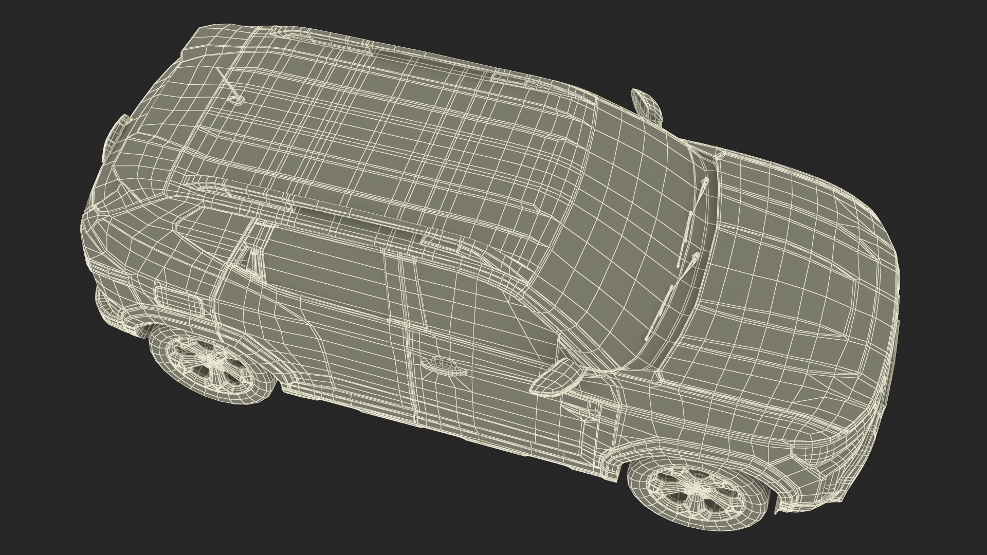 Modern Crossover SUV Green Rigged for Maya 3D