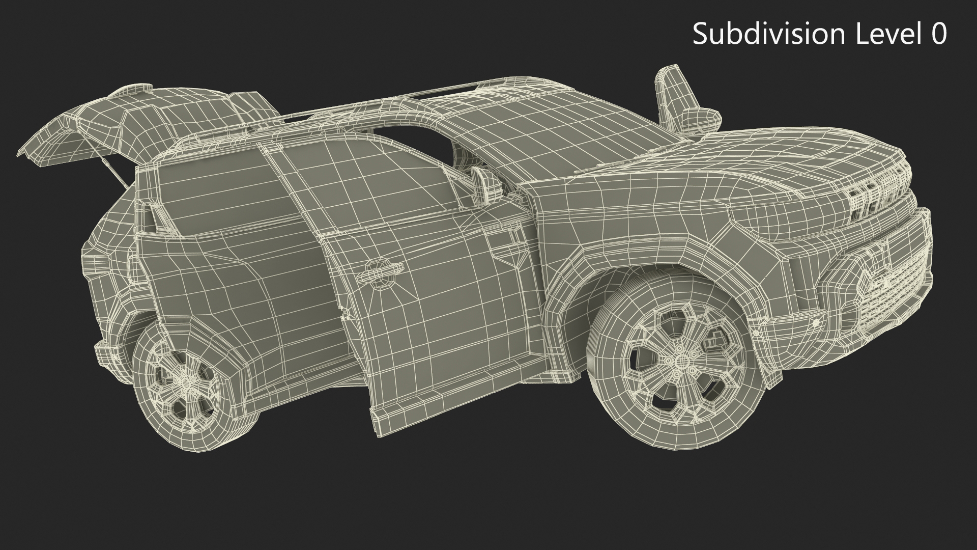 Modern Crossover SUV Green Rigged for Maya 3D