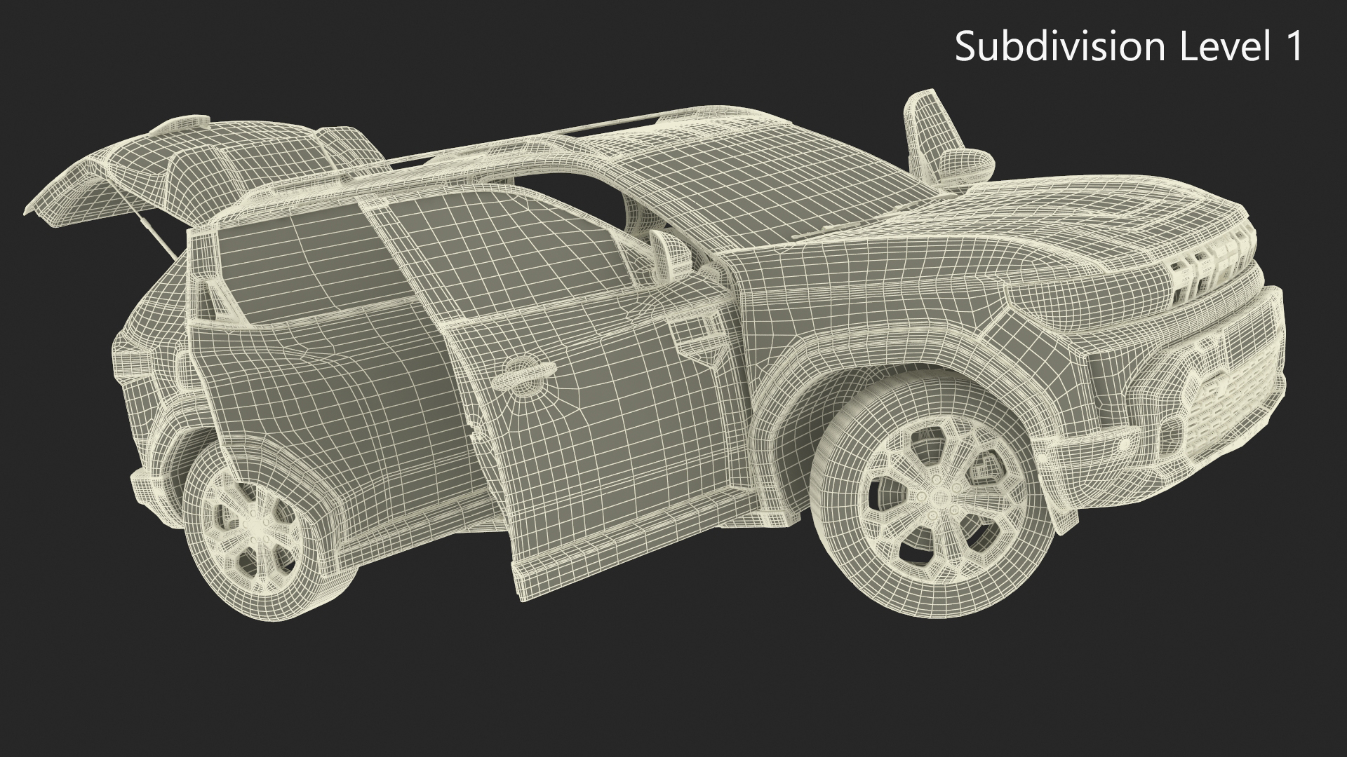 Modern Crossover SUV Green Rigged for Maya 3D